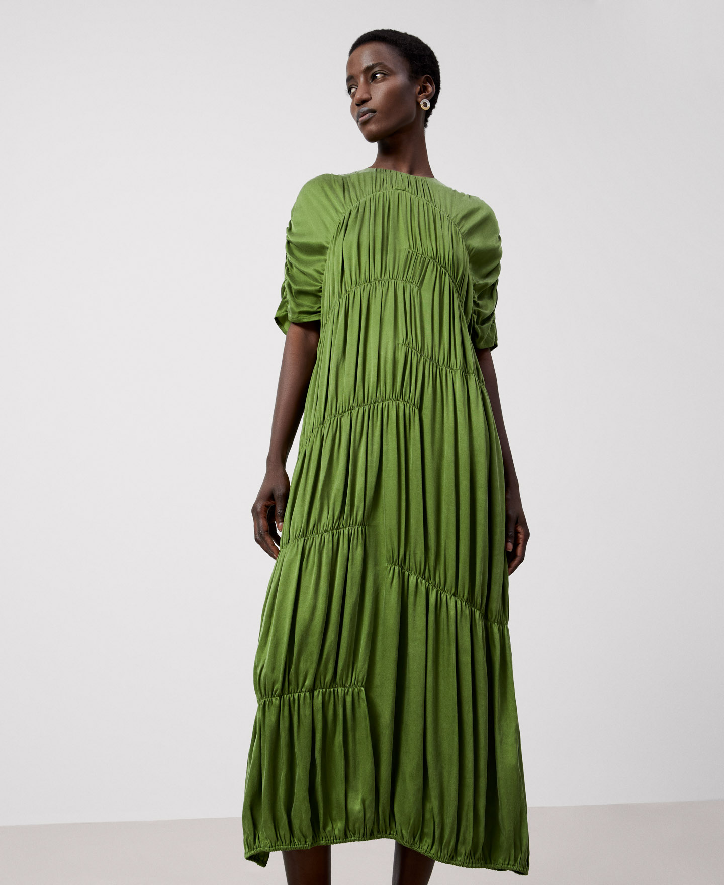 Robe midi en cupro image number 0