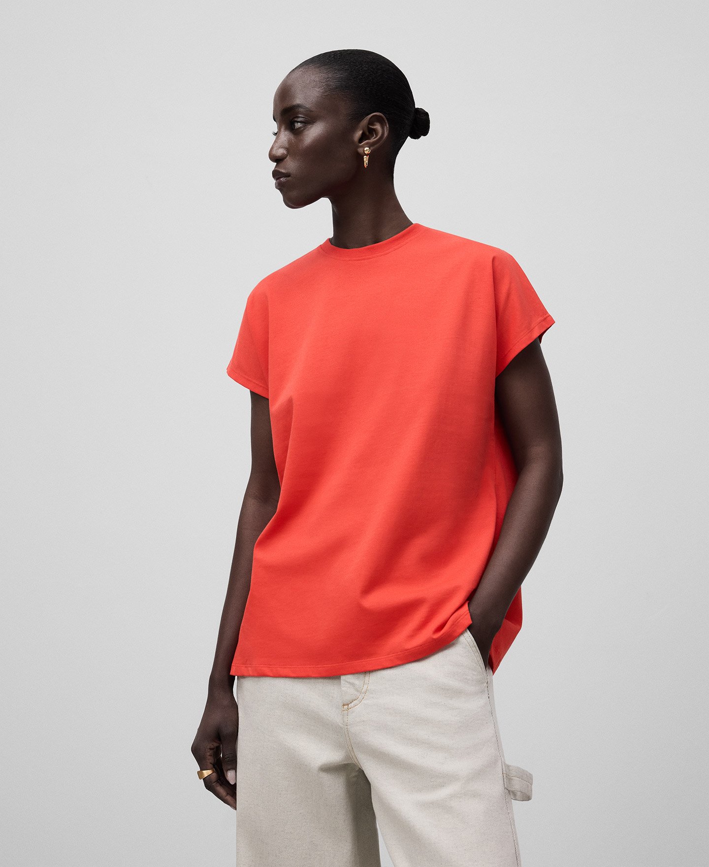 Organic cotton relaxed fit T-shirt woman image number 0