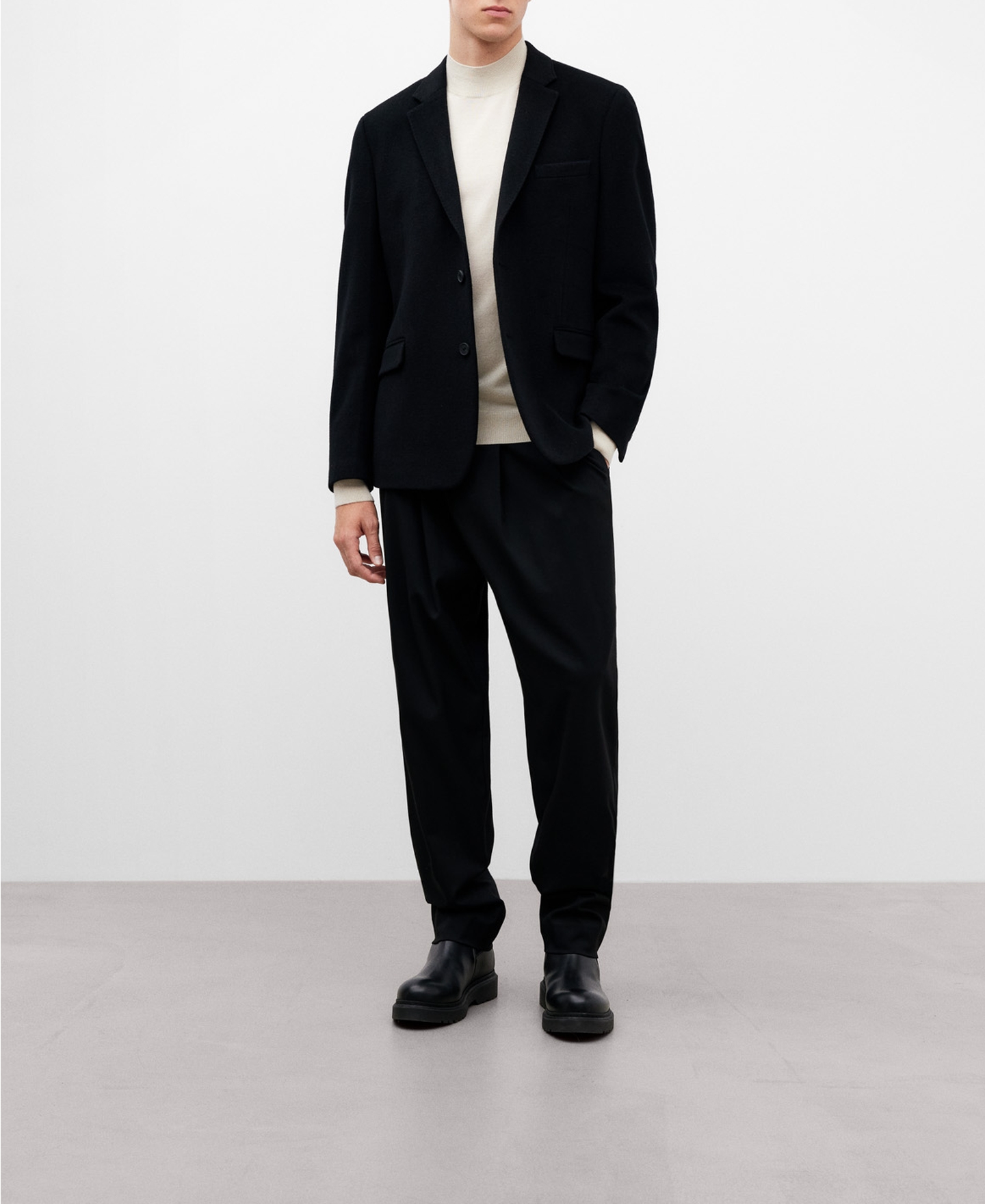 Merino wool perkins collar sweater men image number 1