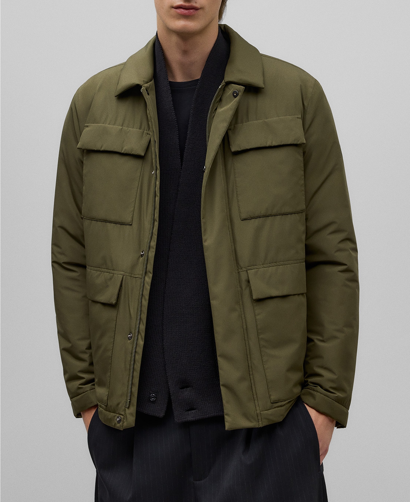 Khaki quilted coat man image number 0