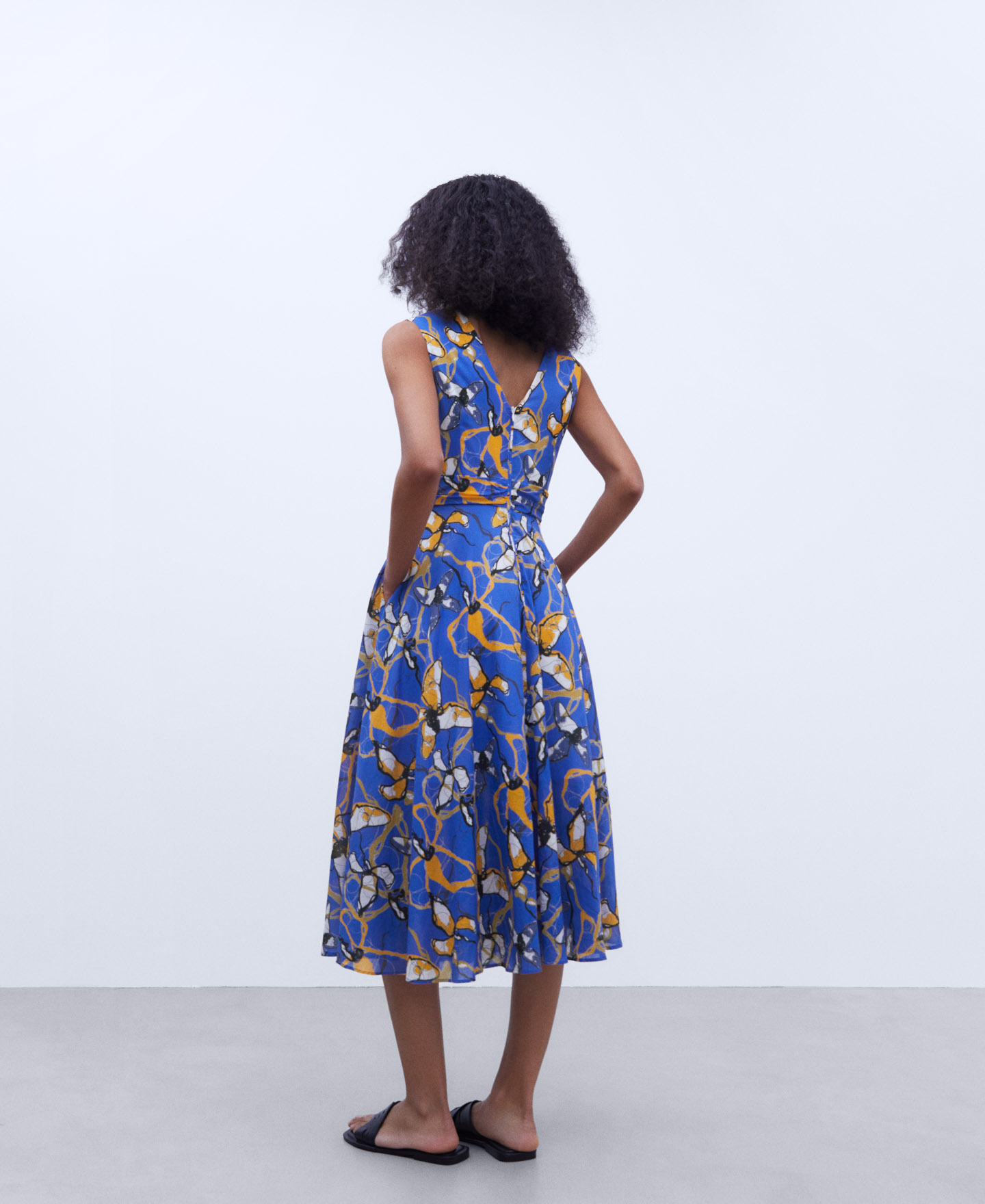 Cotton voile fitted dress image number 2
