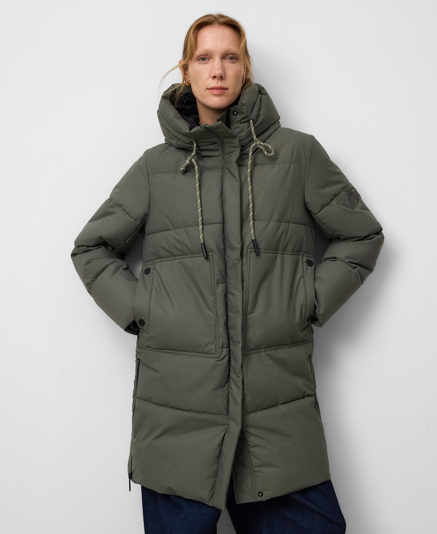 Abrigo largo acolchado mujer image number 0