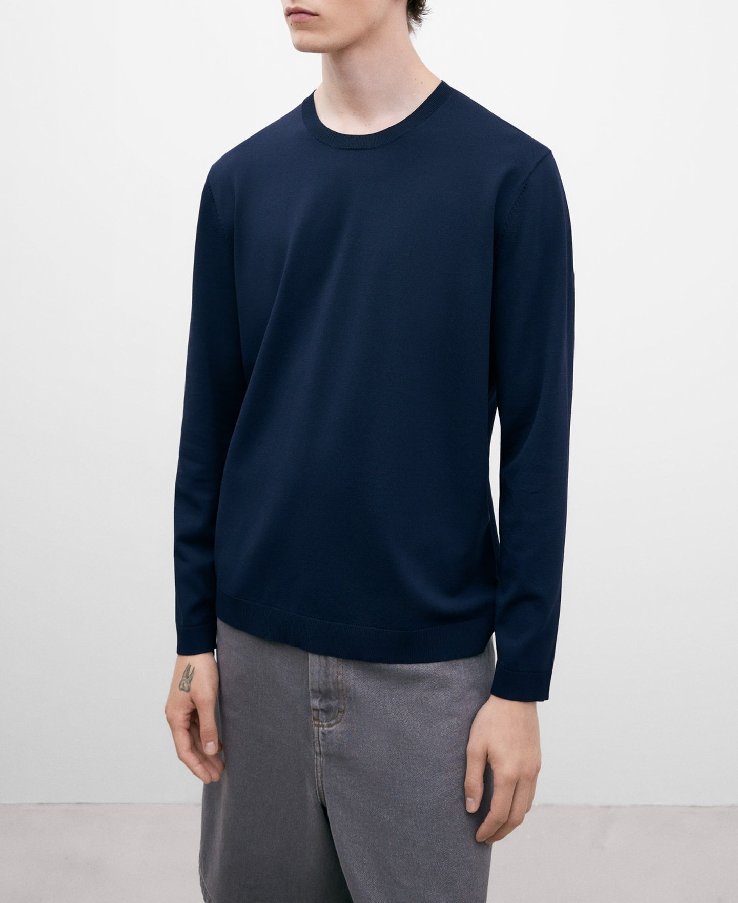 Jersey cuello caja canalé image number 0