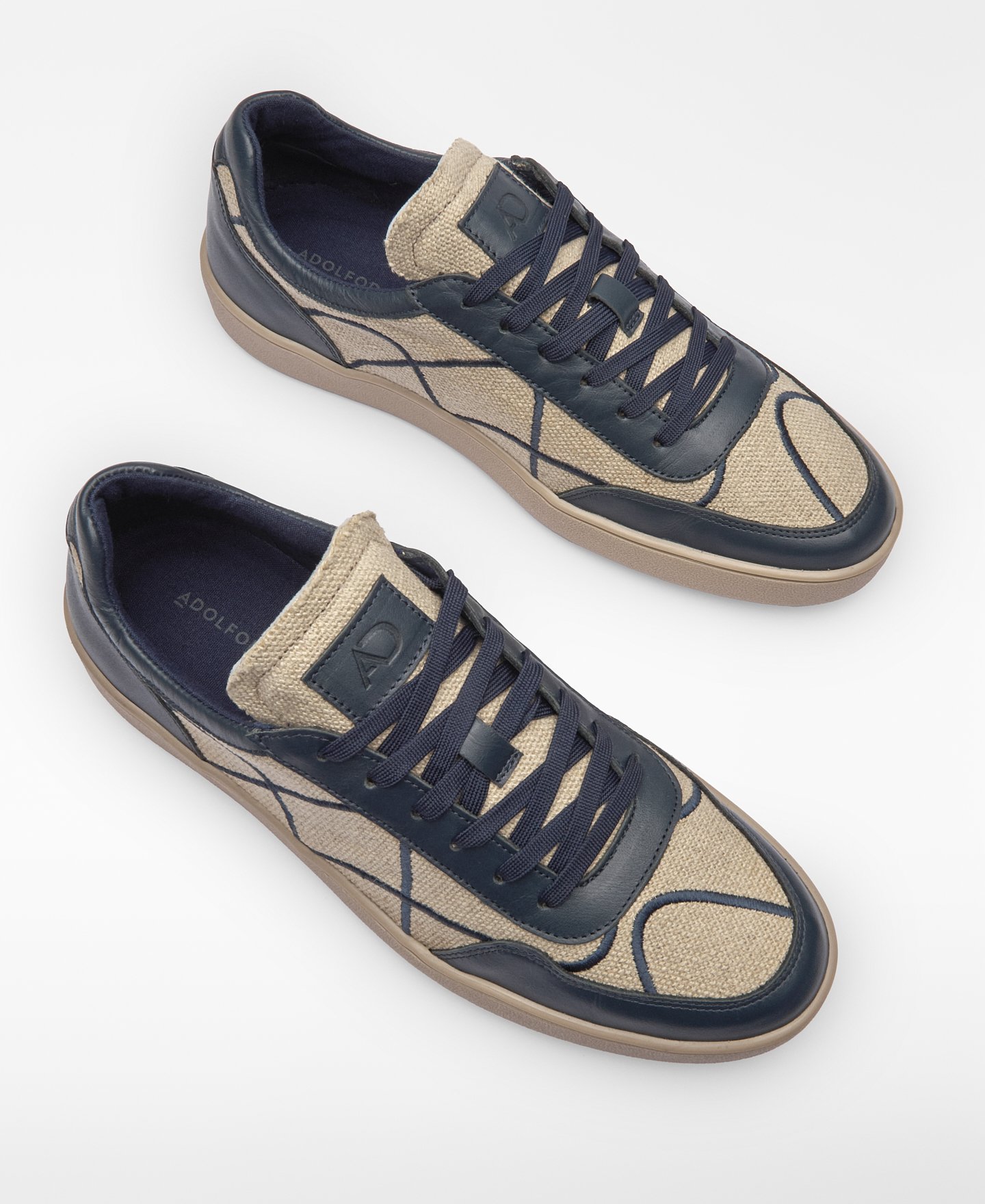 Stitched canvas and leather sneaker man image number 1