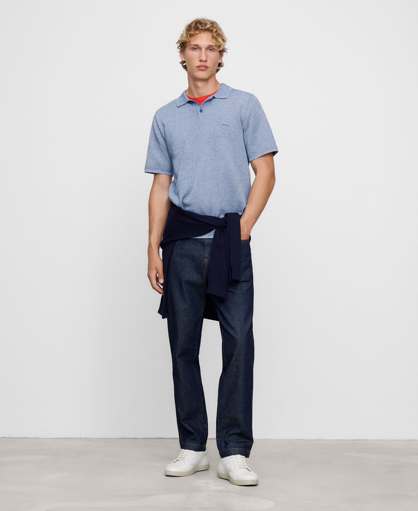 Piqu&eacute; melange polo shirt image number 1