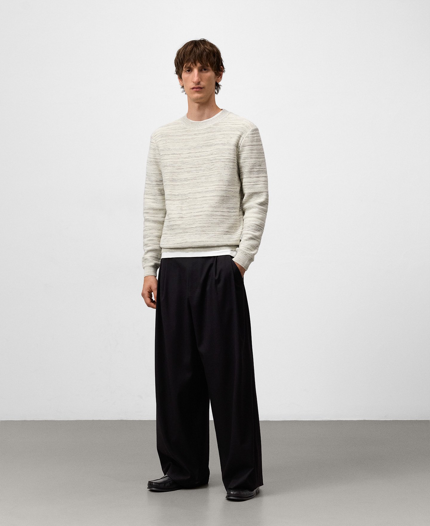 Crew collar marled sweater man image number 1