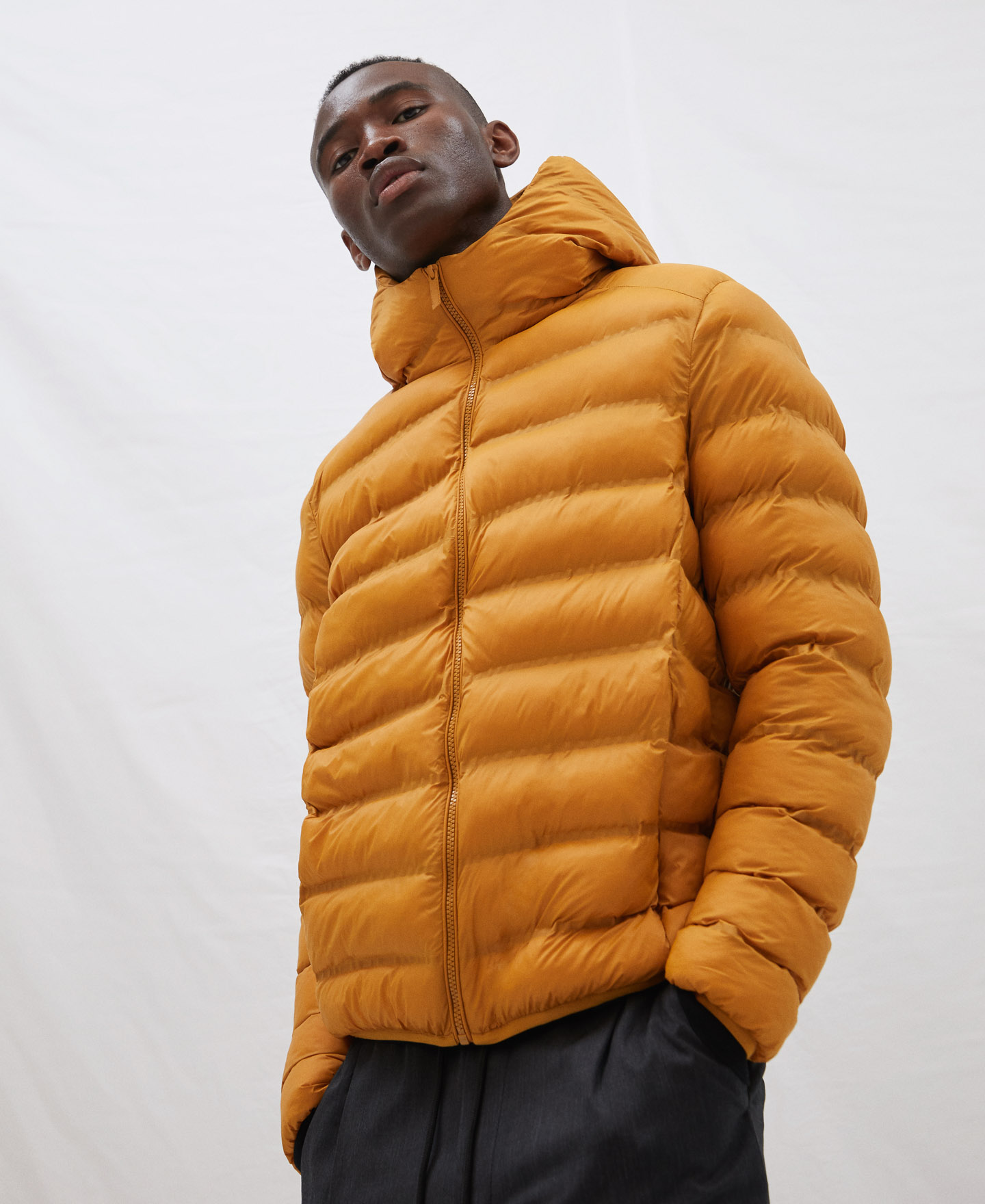 Nylon padded jacket with hood image number 0