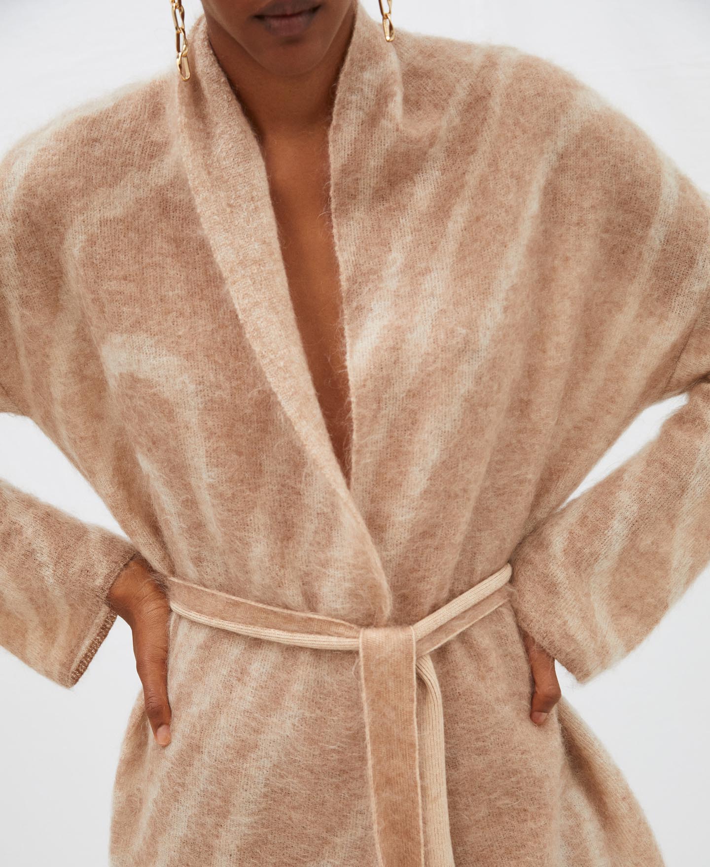 Spiral motif mohair jacket image number 3
