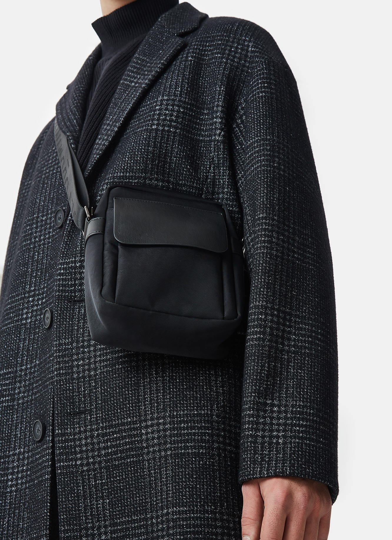 Nylon crossbody bag with flap pocket image number 3