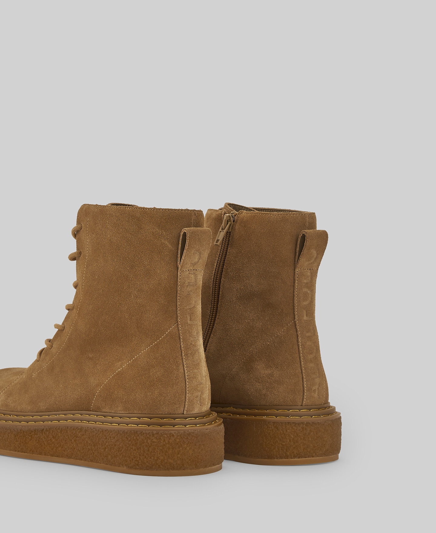 Lace-up suede boot woman image number 2