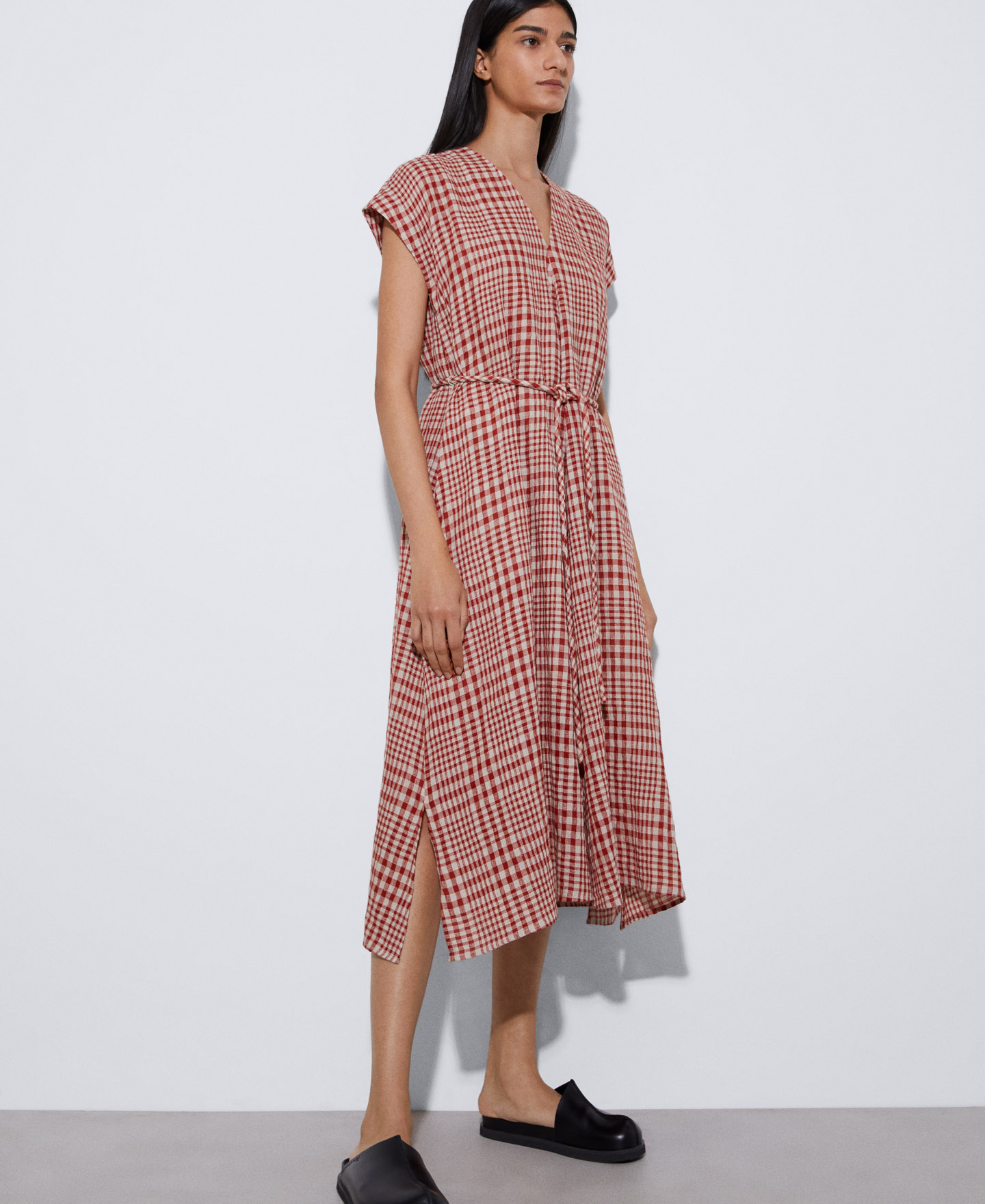 European linen midi dress image number 3