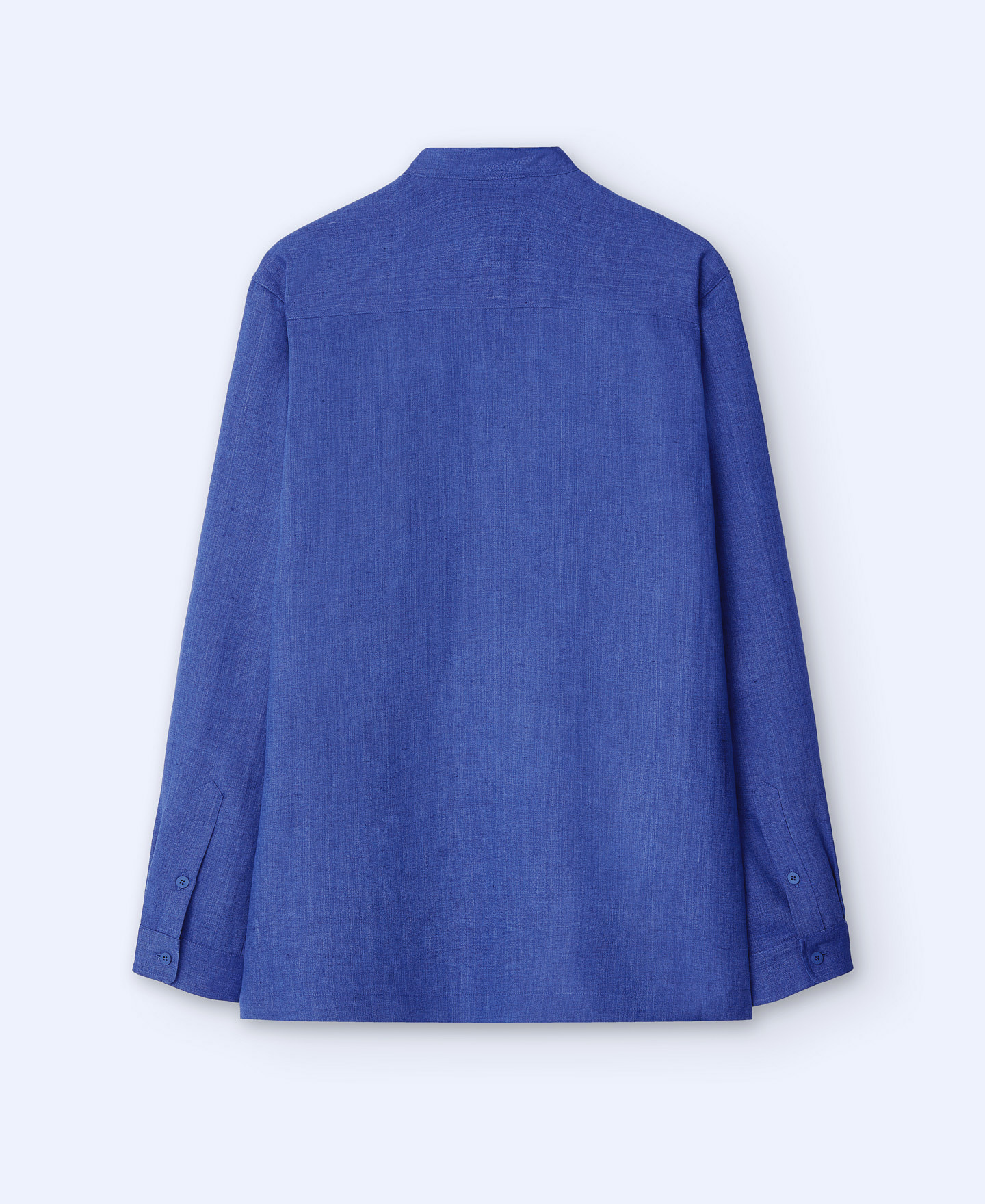 Linen imperial collar overshirt image number 5