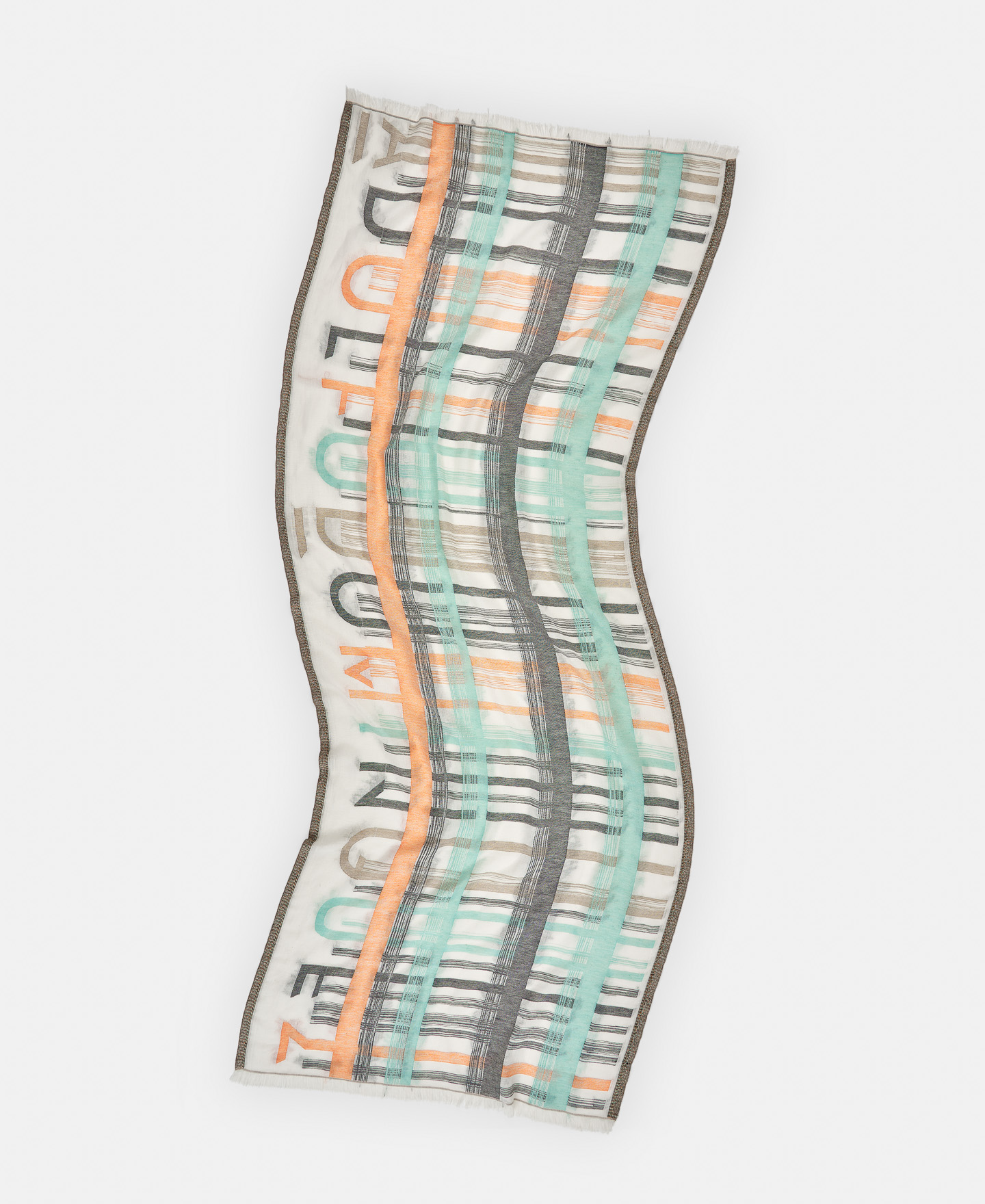 Organic cotton barcode motif shawl image number 1