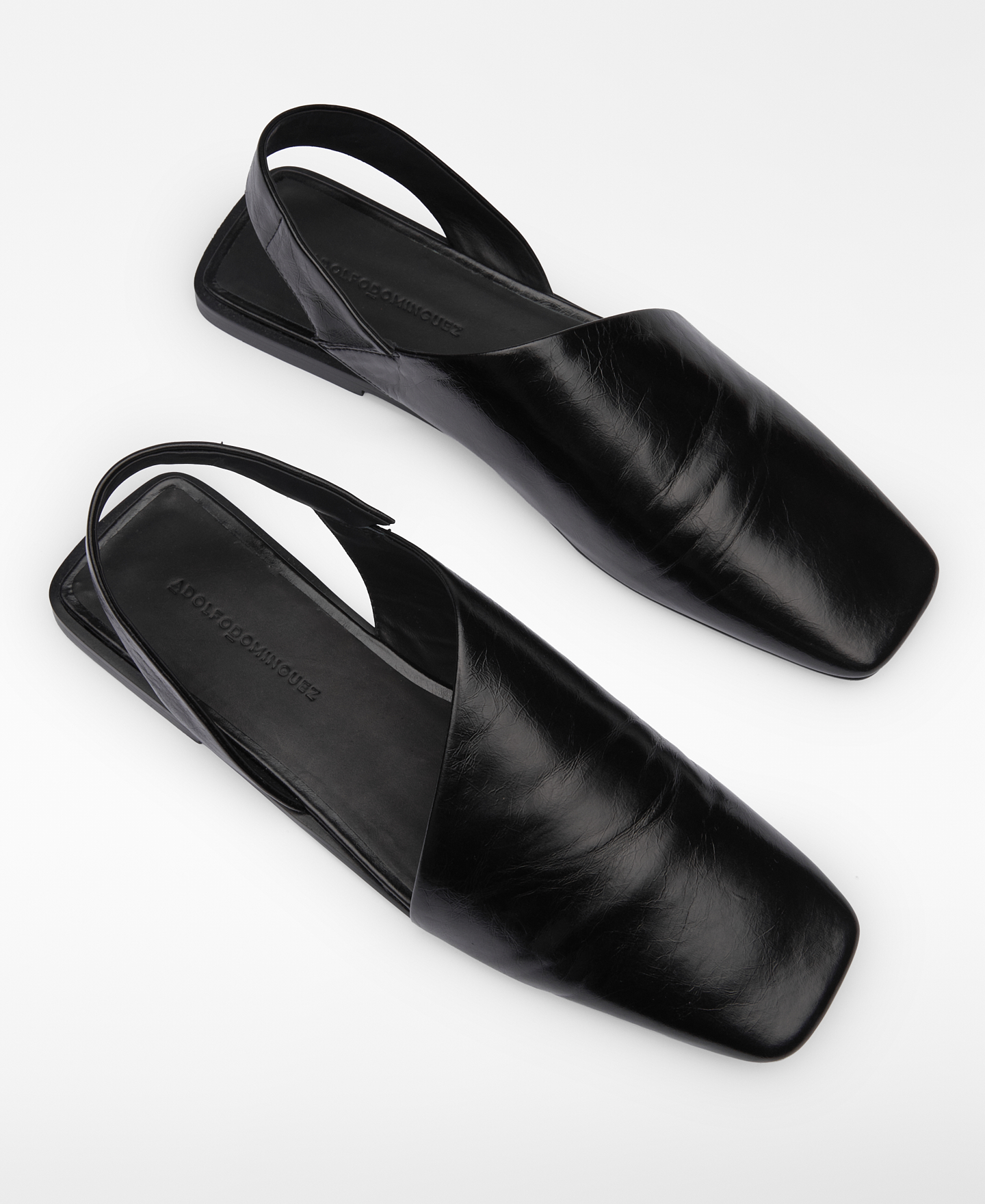 Leather asymmetric mules image number 1