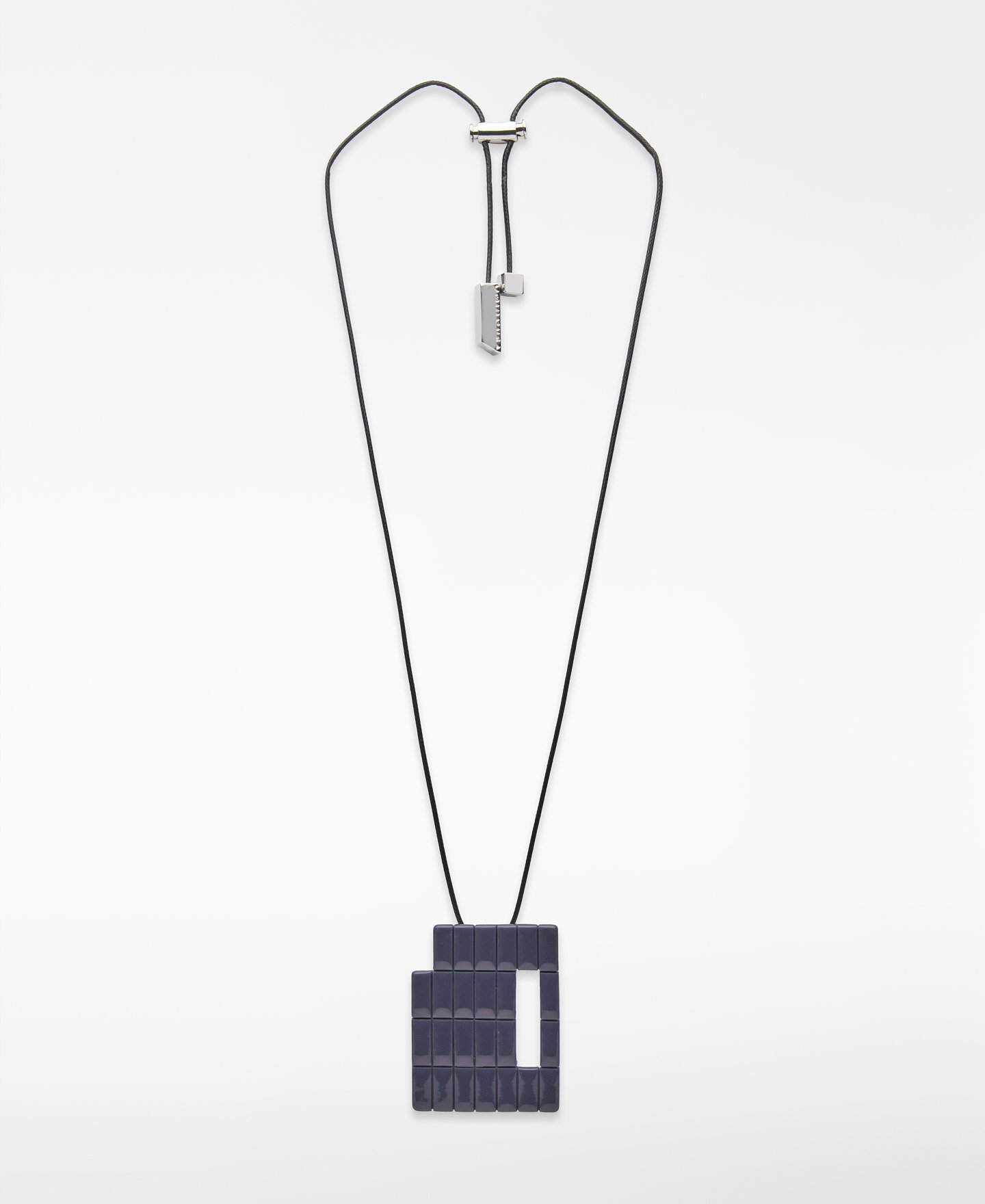 Necklace with resin grid piece woman image number 0