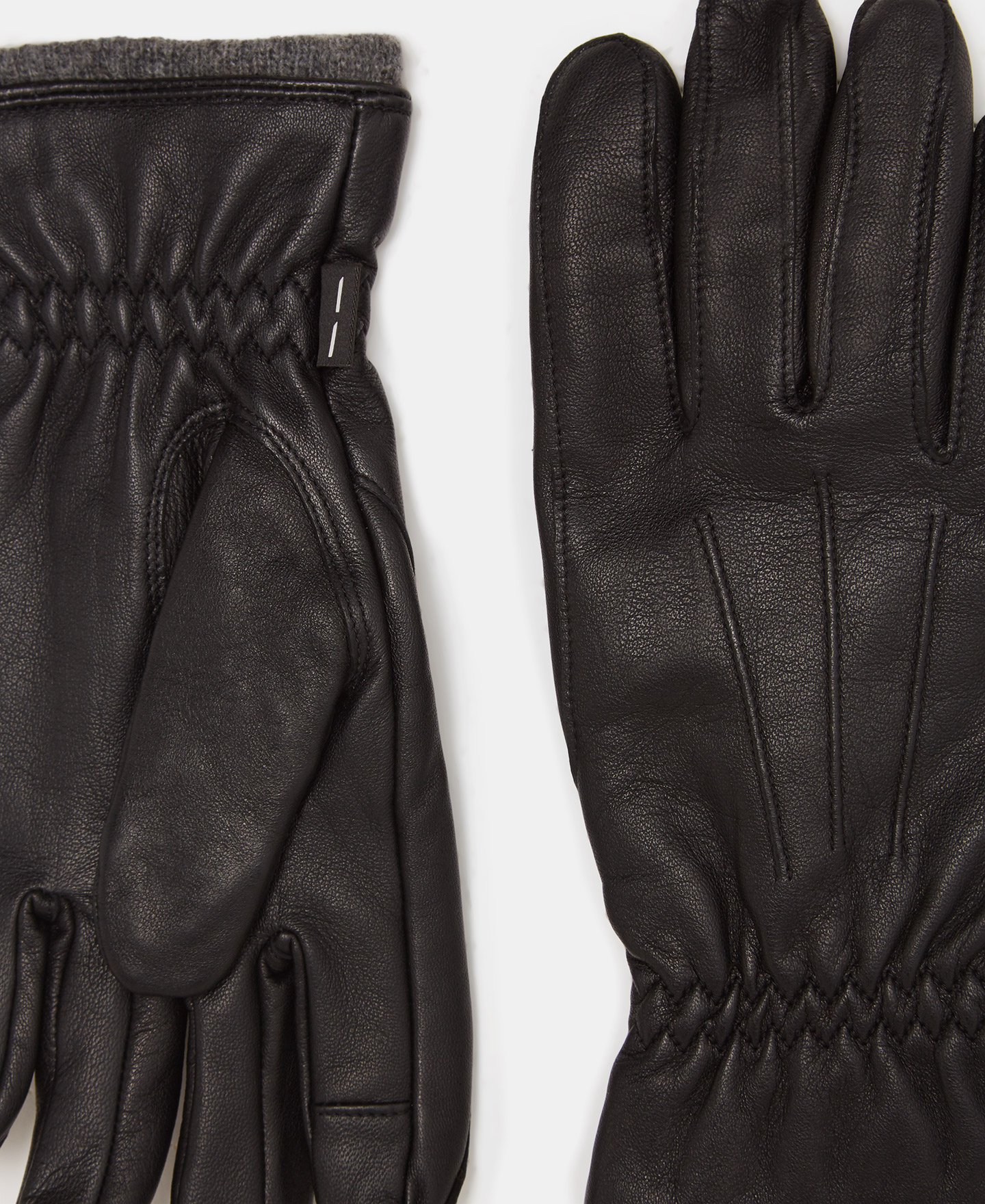 Leather gloves with knitted lining image number 1