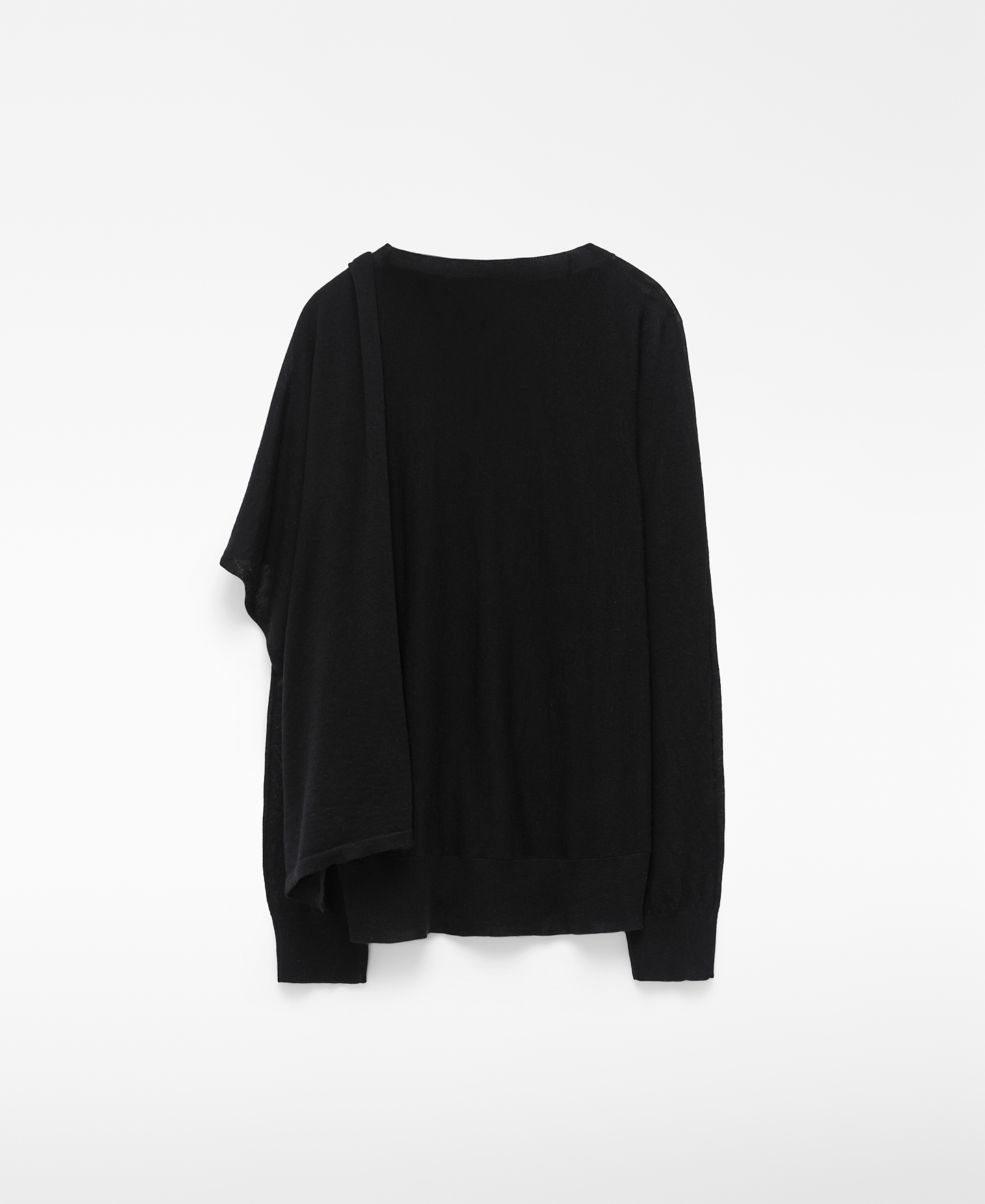 Merino wool fine sweater with scarf image number 5