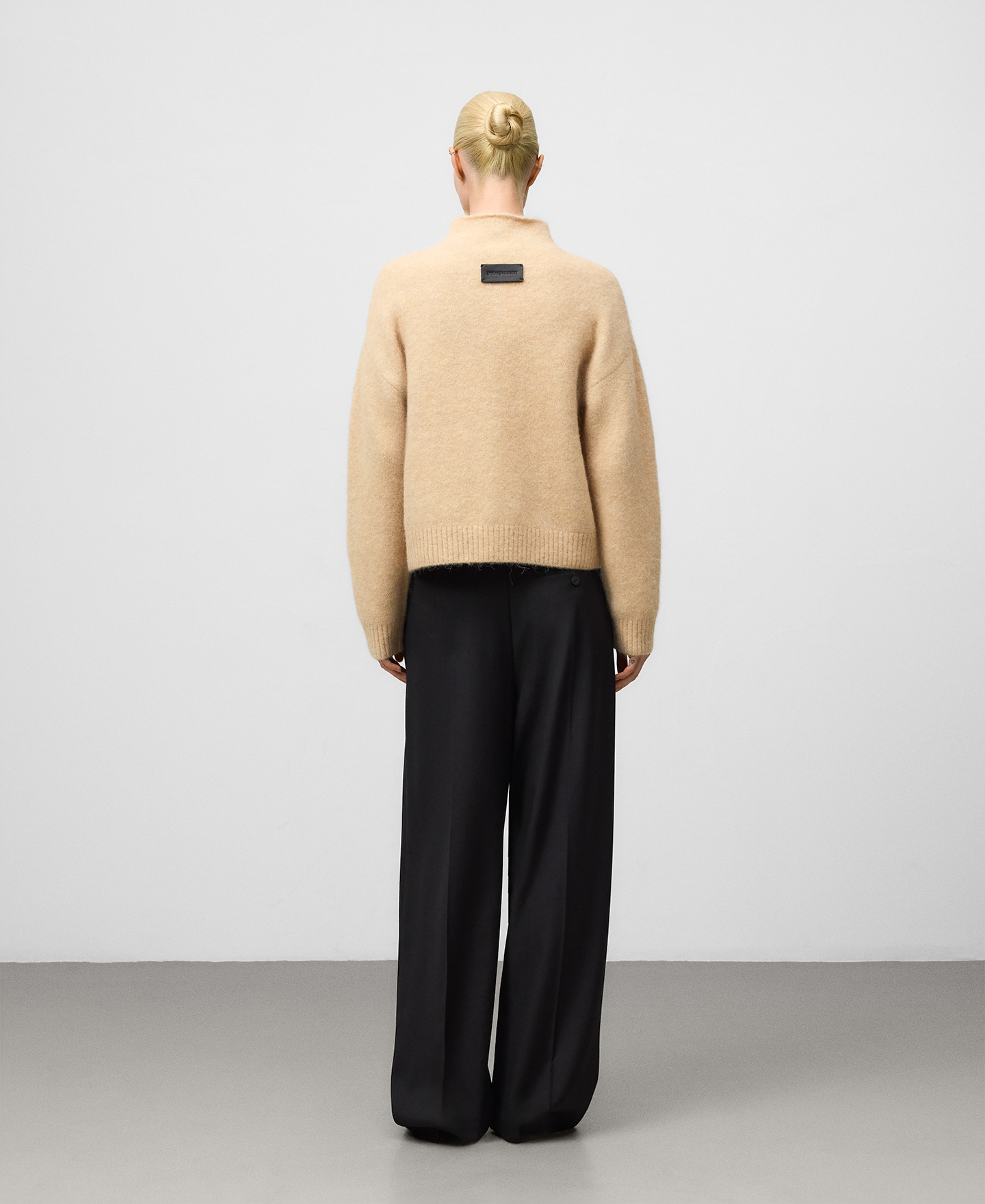 Funnel neck knit cardigan woman image number 2