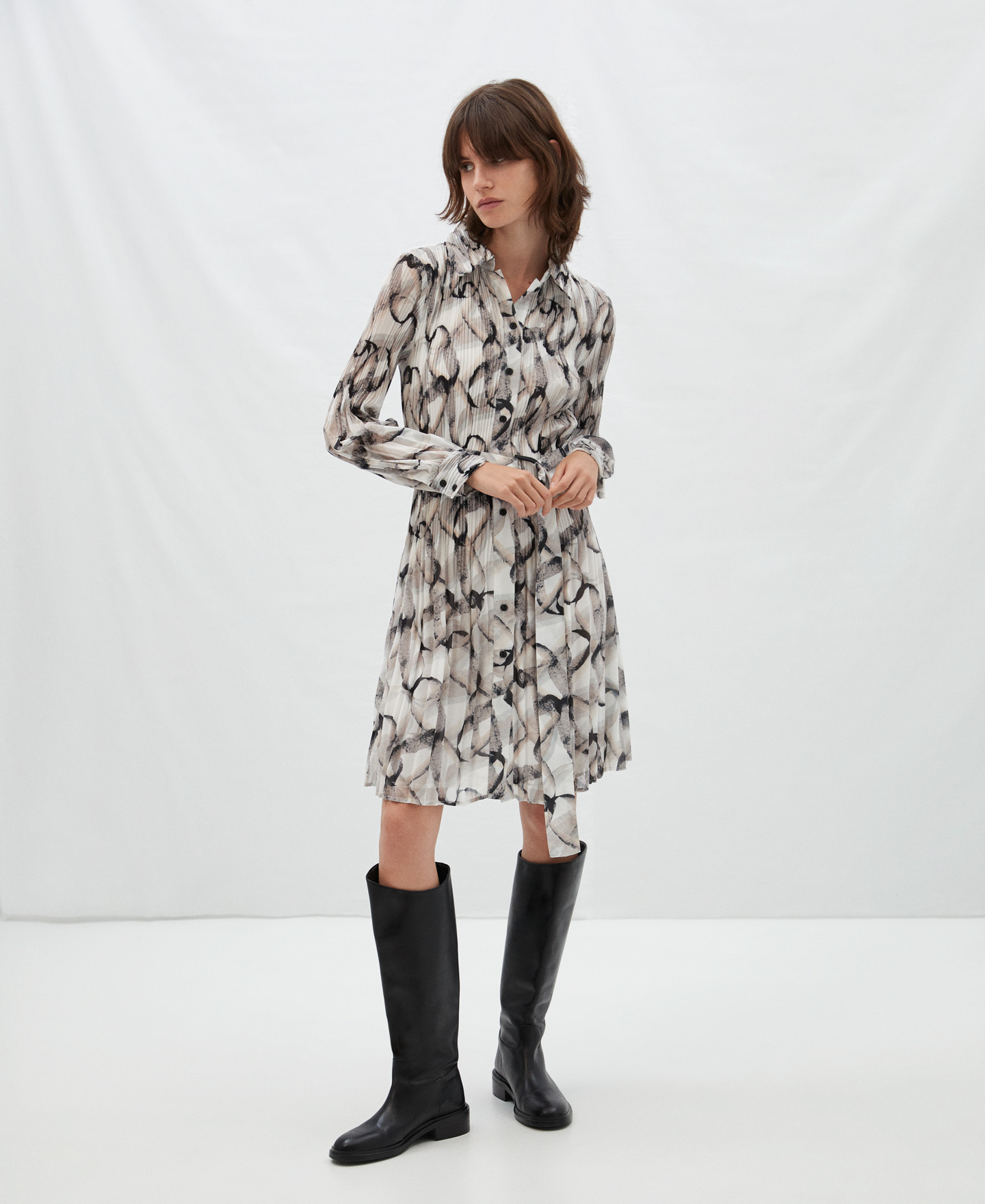Crinkle print dress image number 0