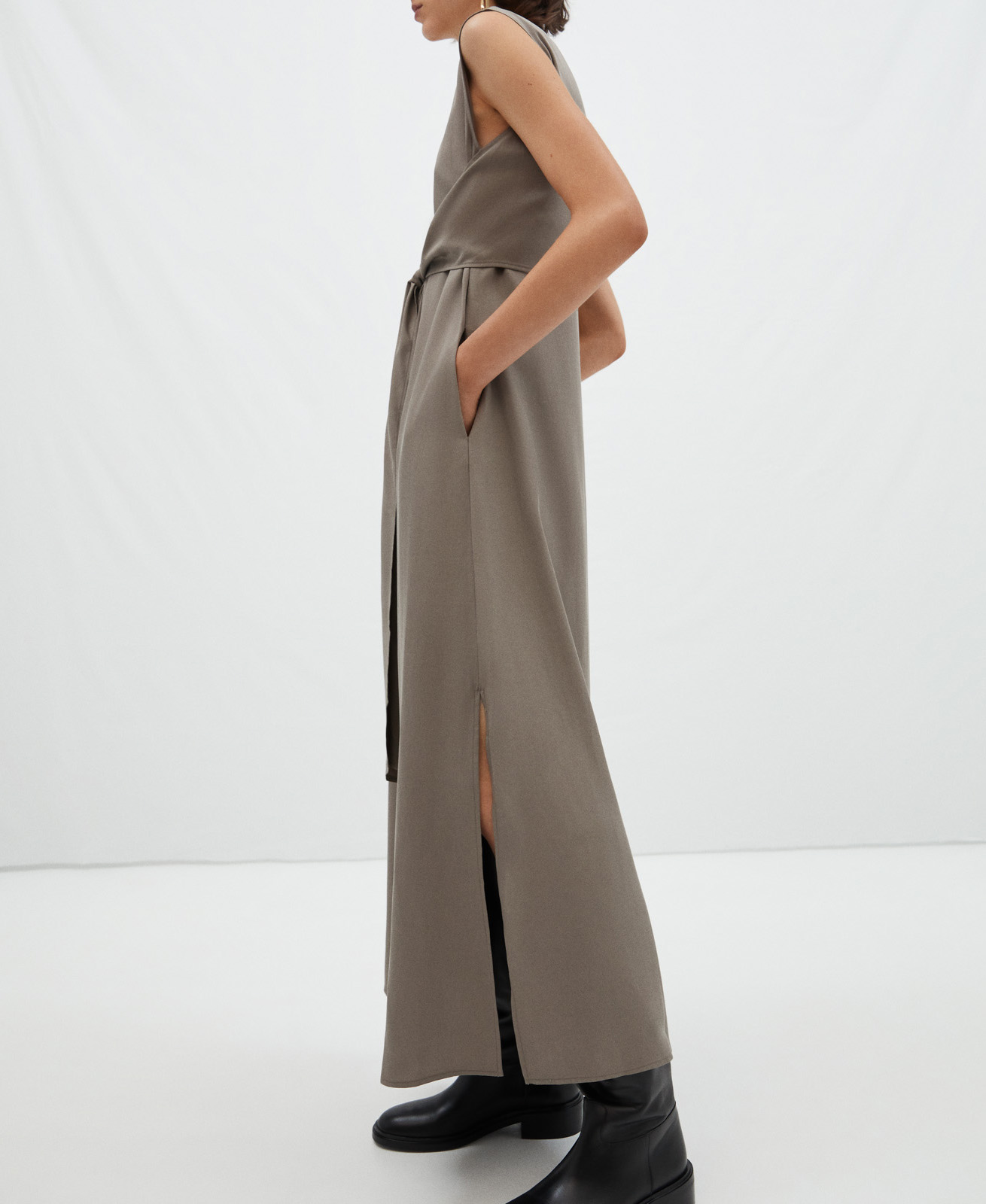 Vestido anudado en lyocell image number 6