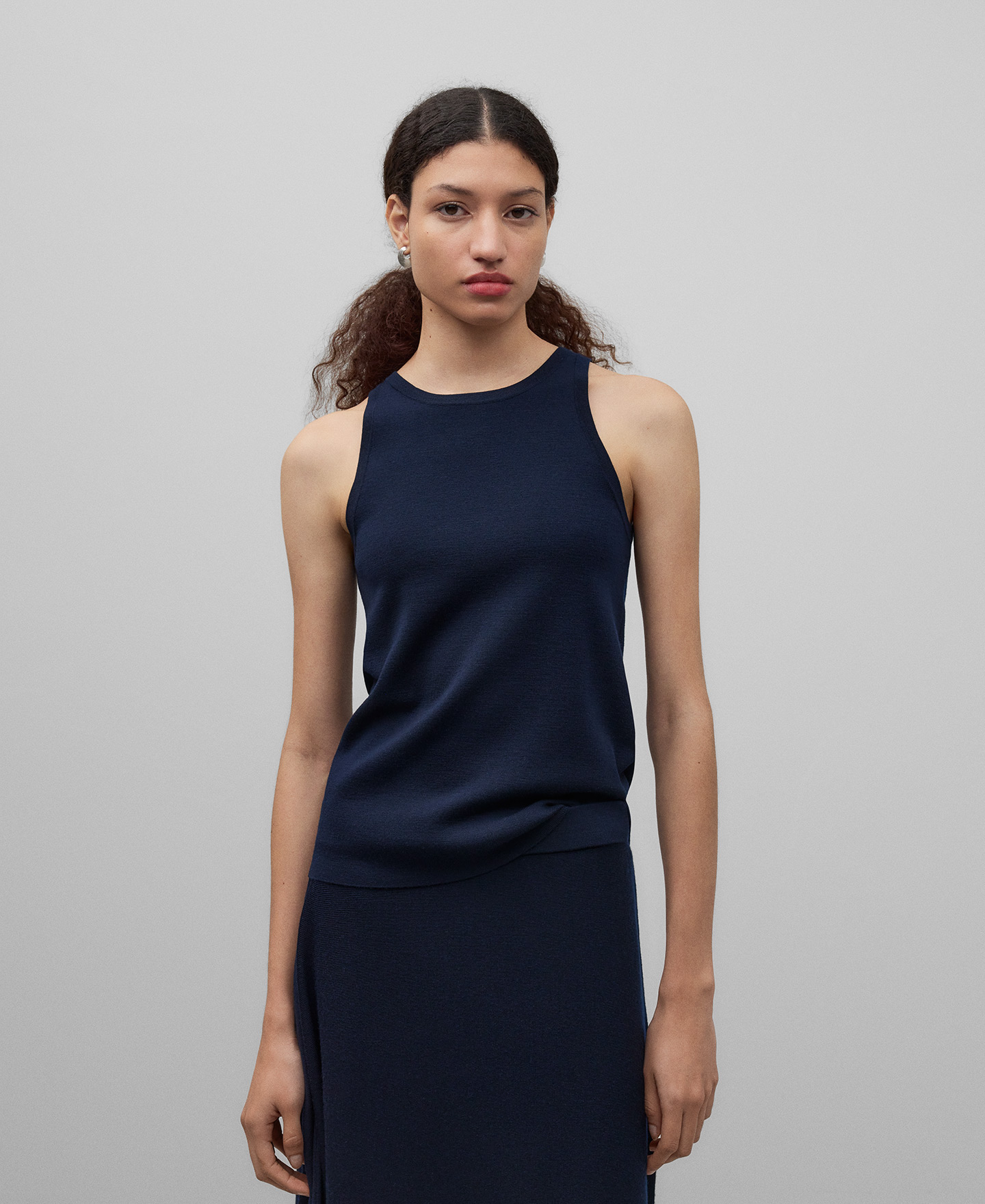Top en laine mérinos et jersey pour femme image number 0