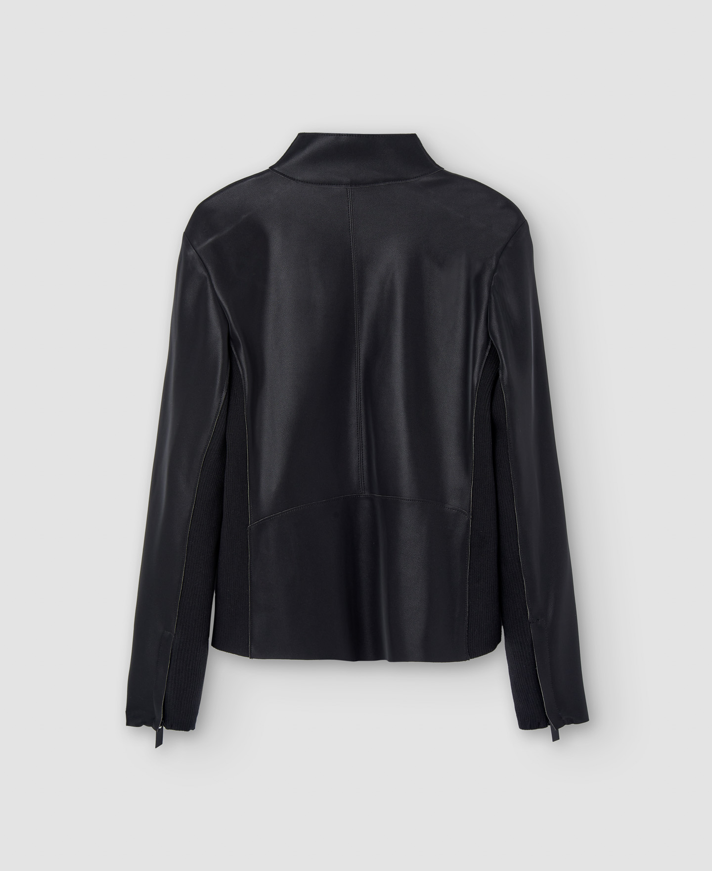 Leather texture biker jacket image number 3