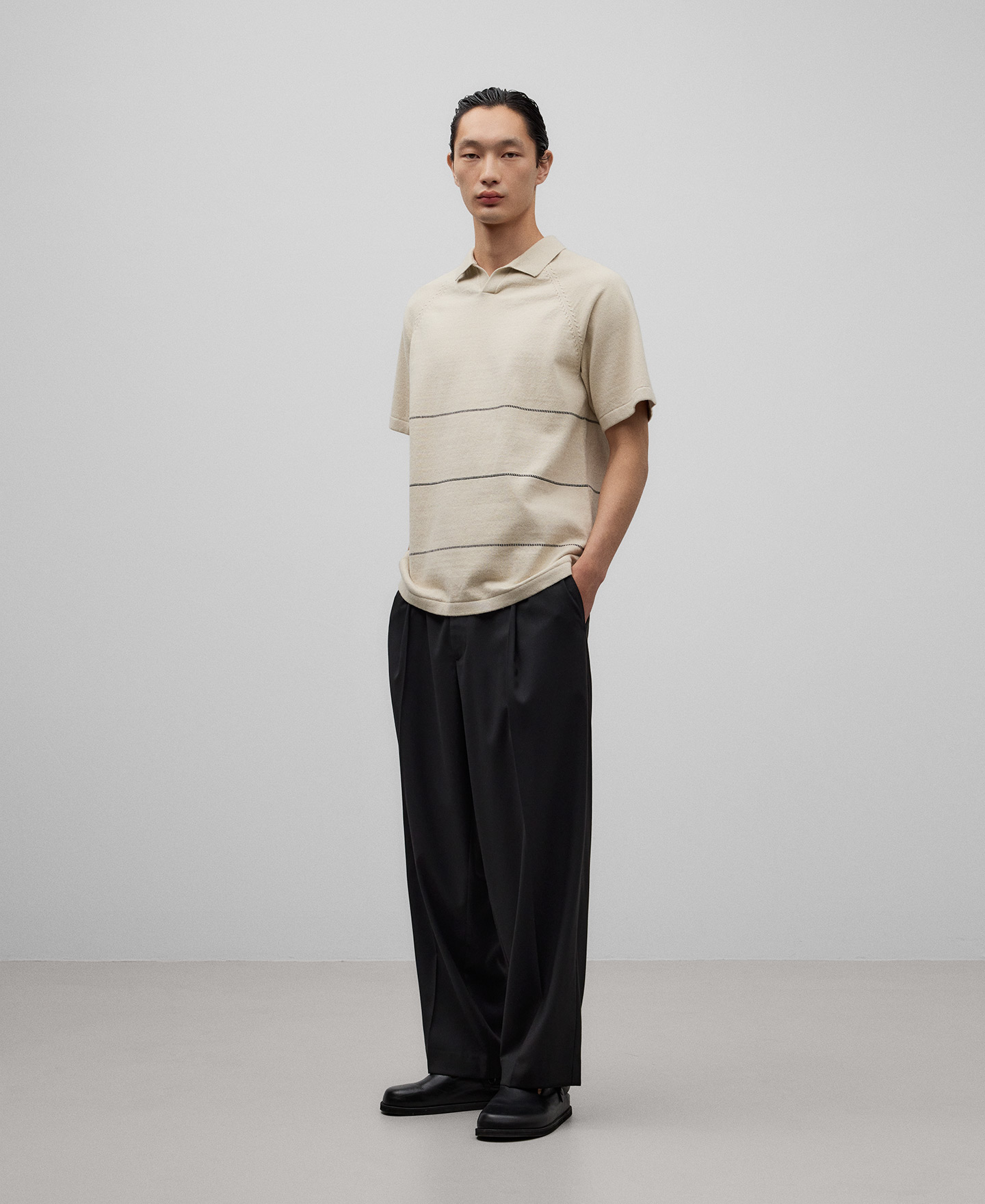 Polo en coton à rayure discontinue homme image number 1