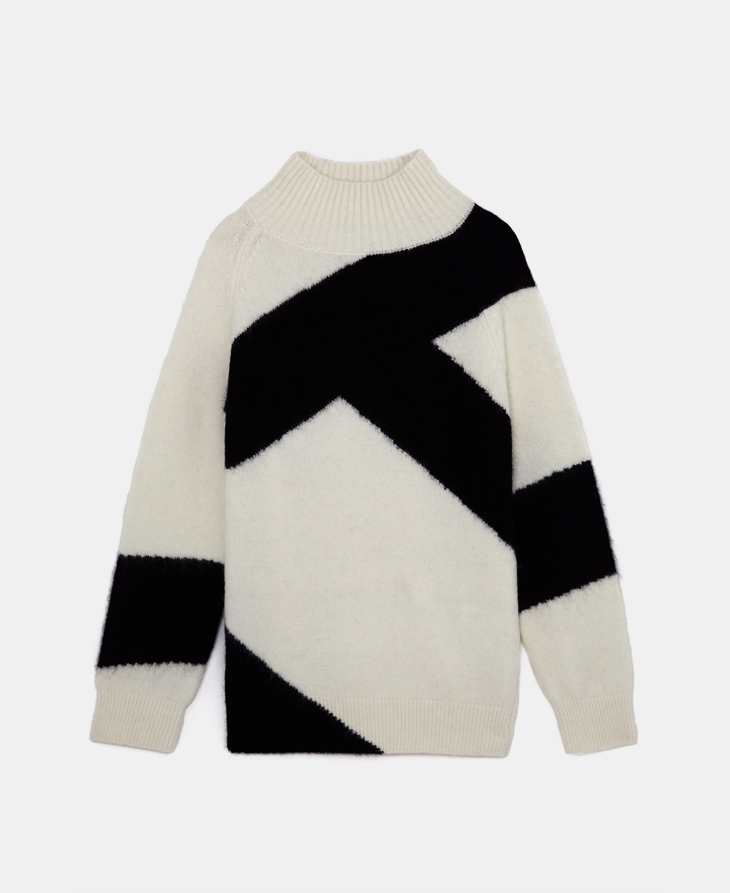 Intarsia sweater in wool knit image number 4