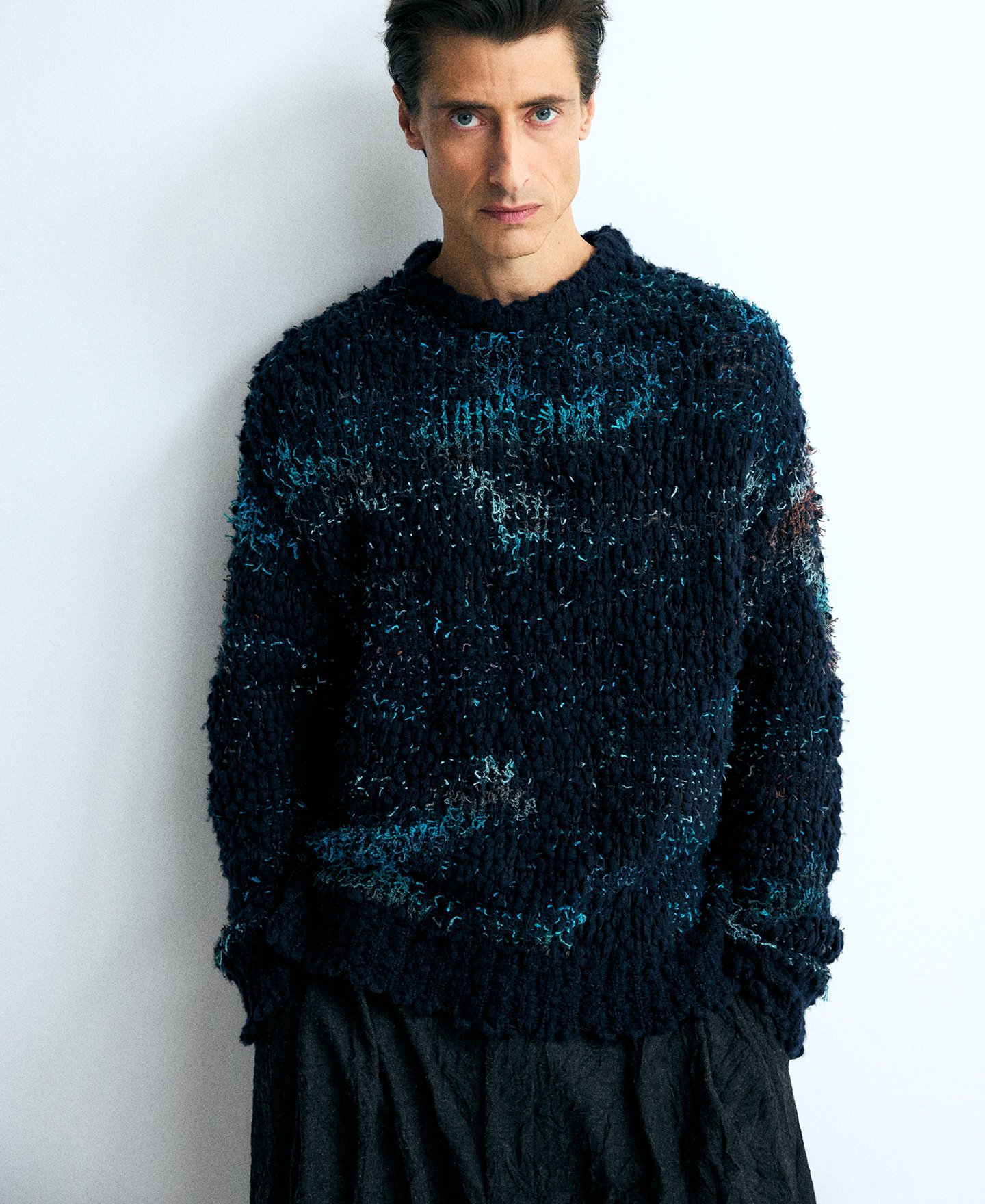 Jersey punto jacquard textura hombre image number 0