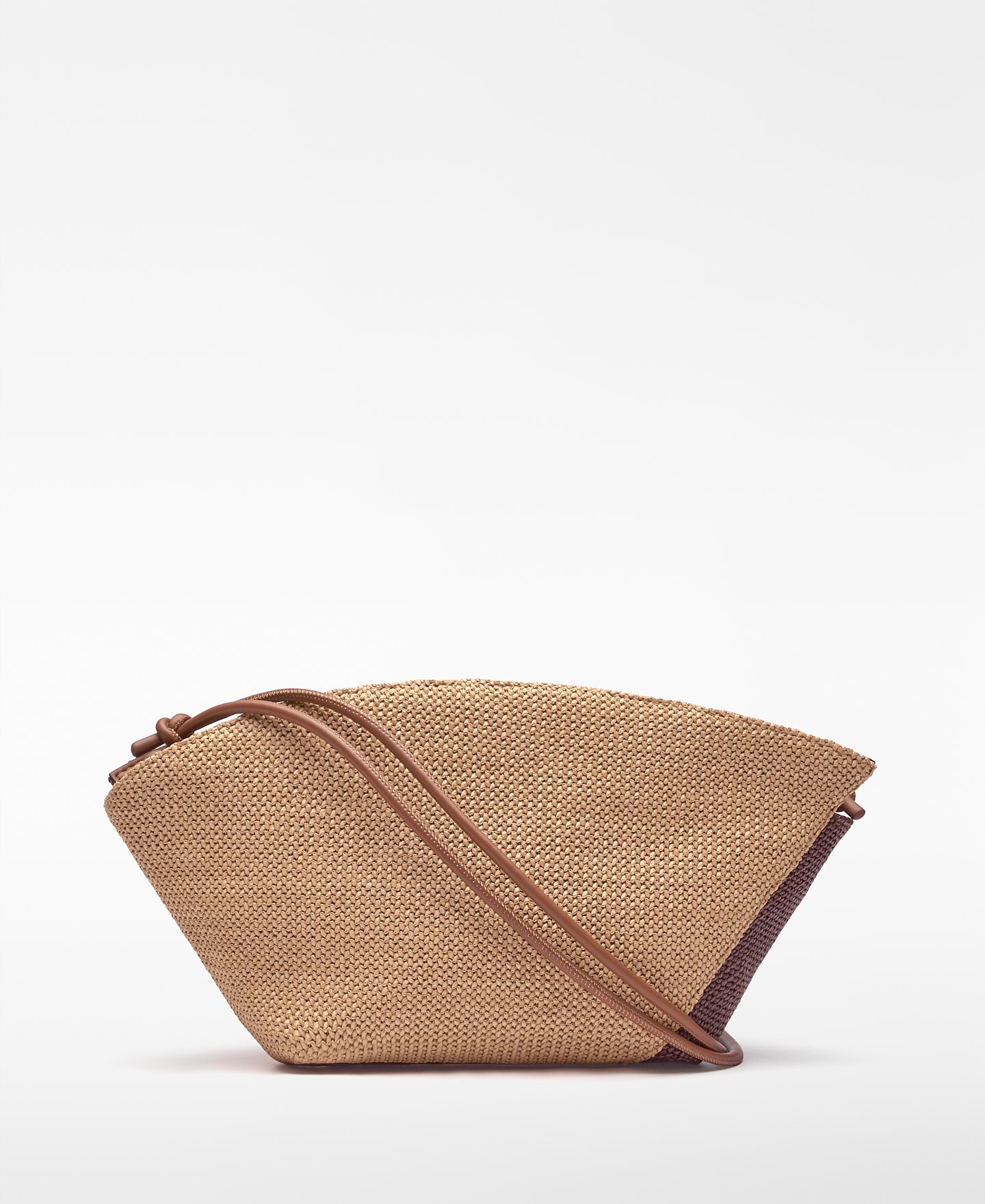 Eclipse-Tasche, zweifarbig, mit Raffiastruktur image number 1