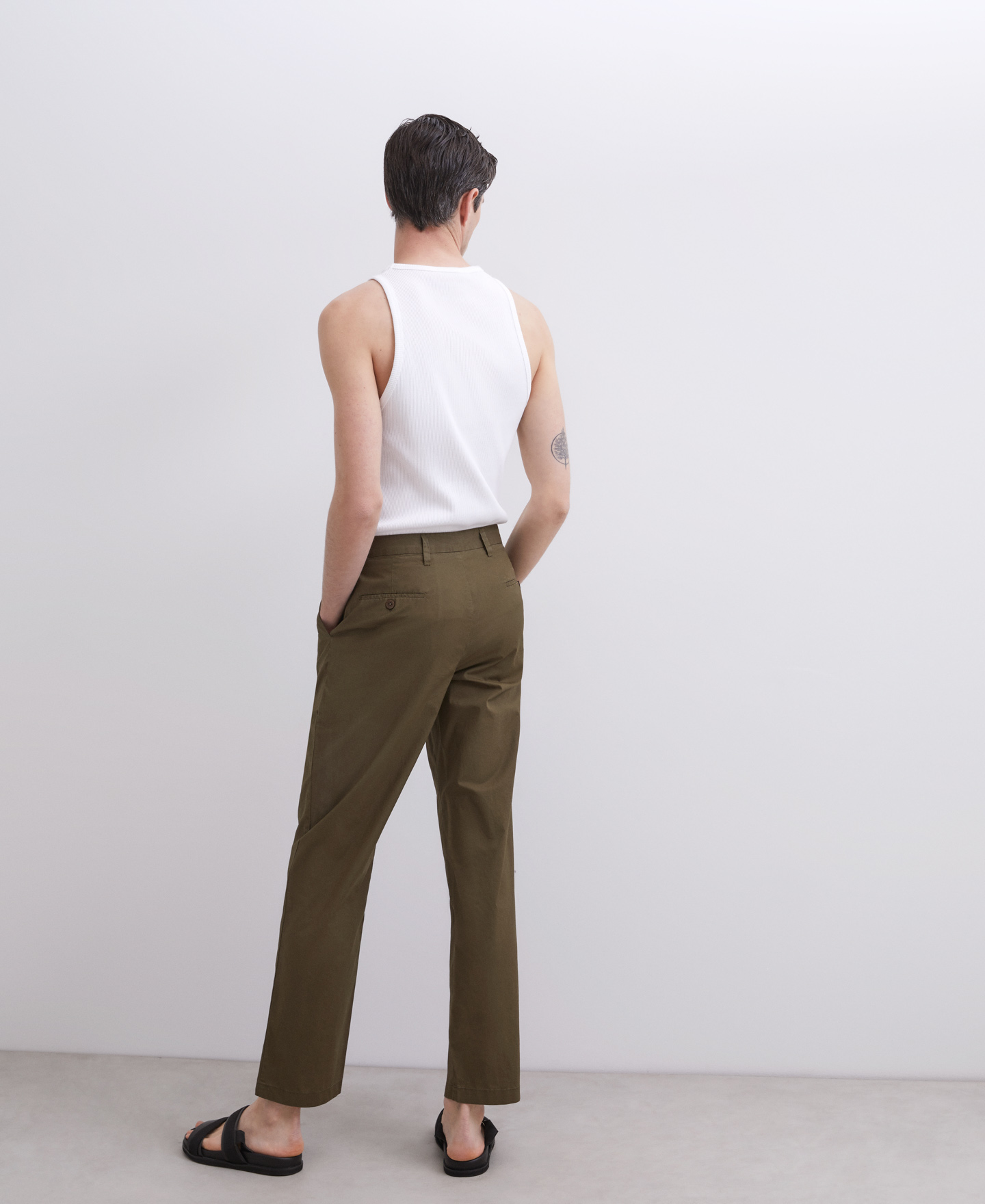 Cotton poplin grey trousers image number 1