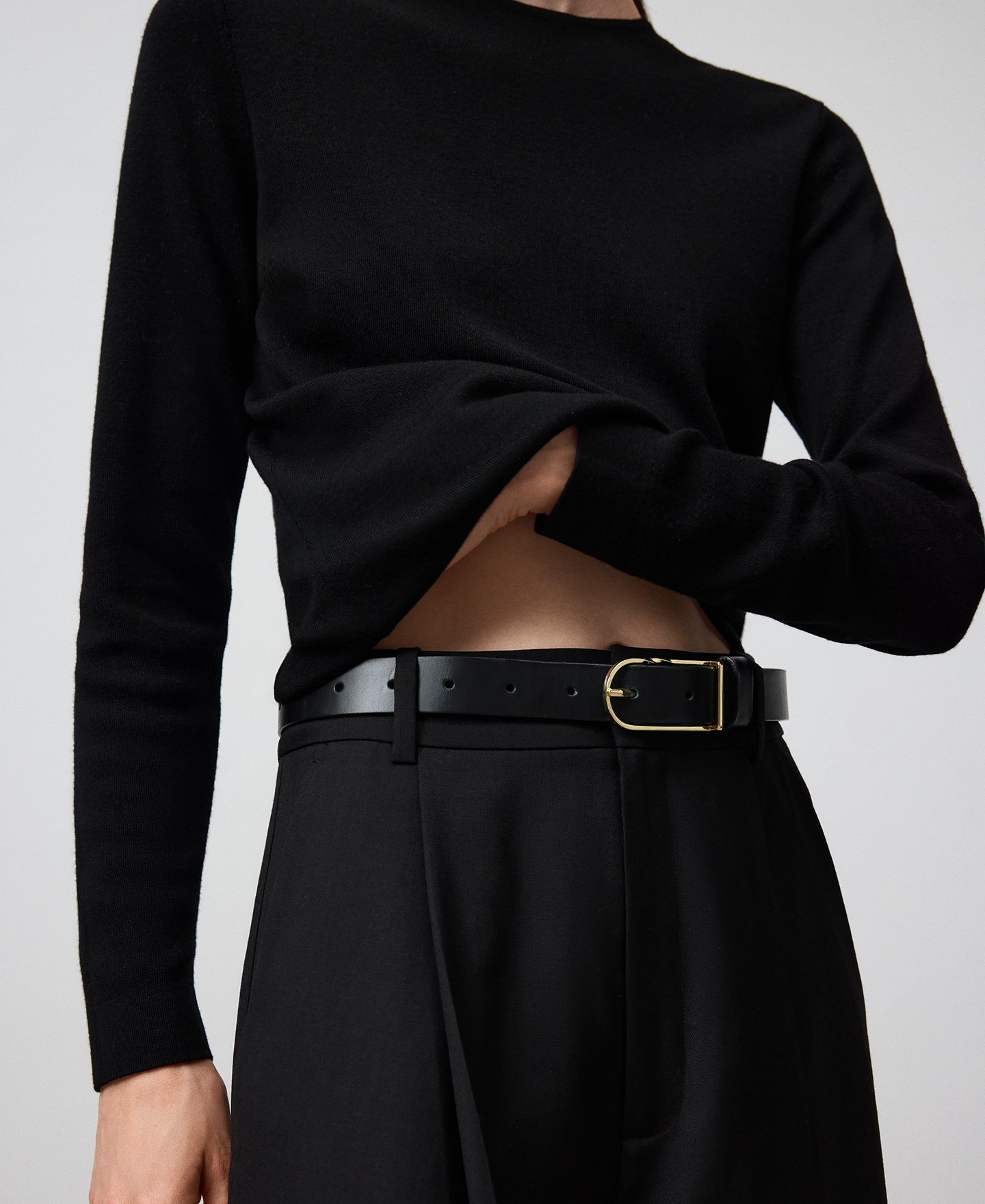 Jersey cuello caja lana merino mujer image number 3