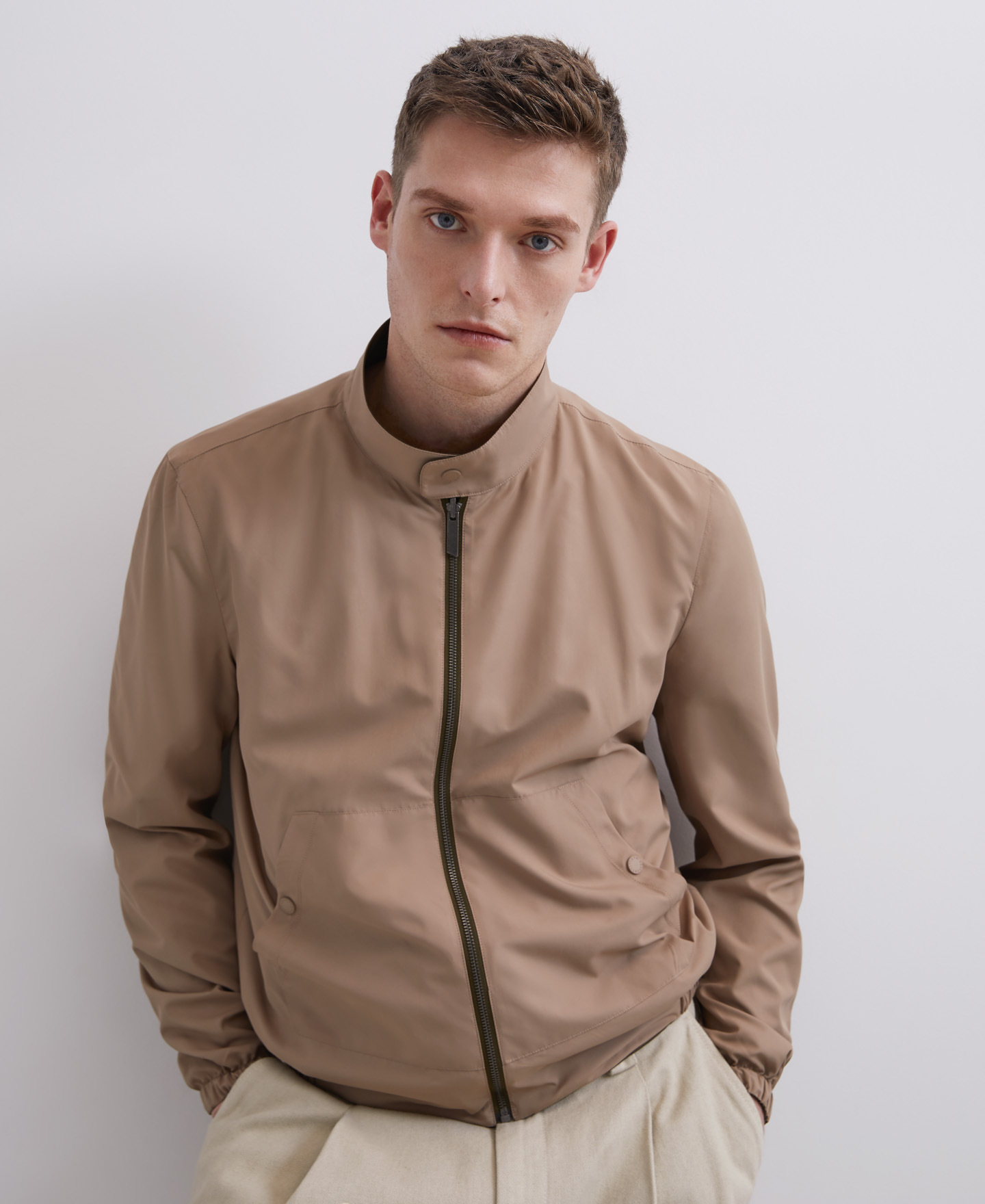 Reversible jacket with mandarin collar image number 3