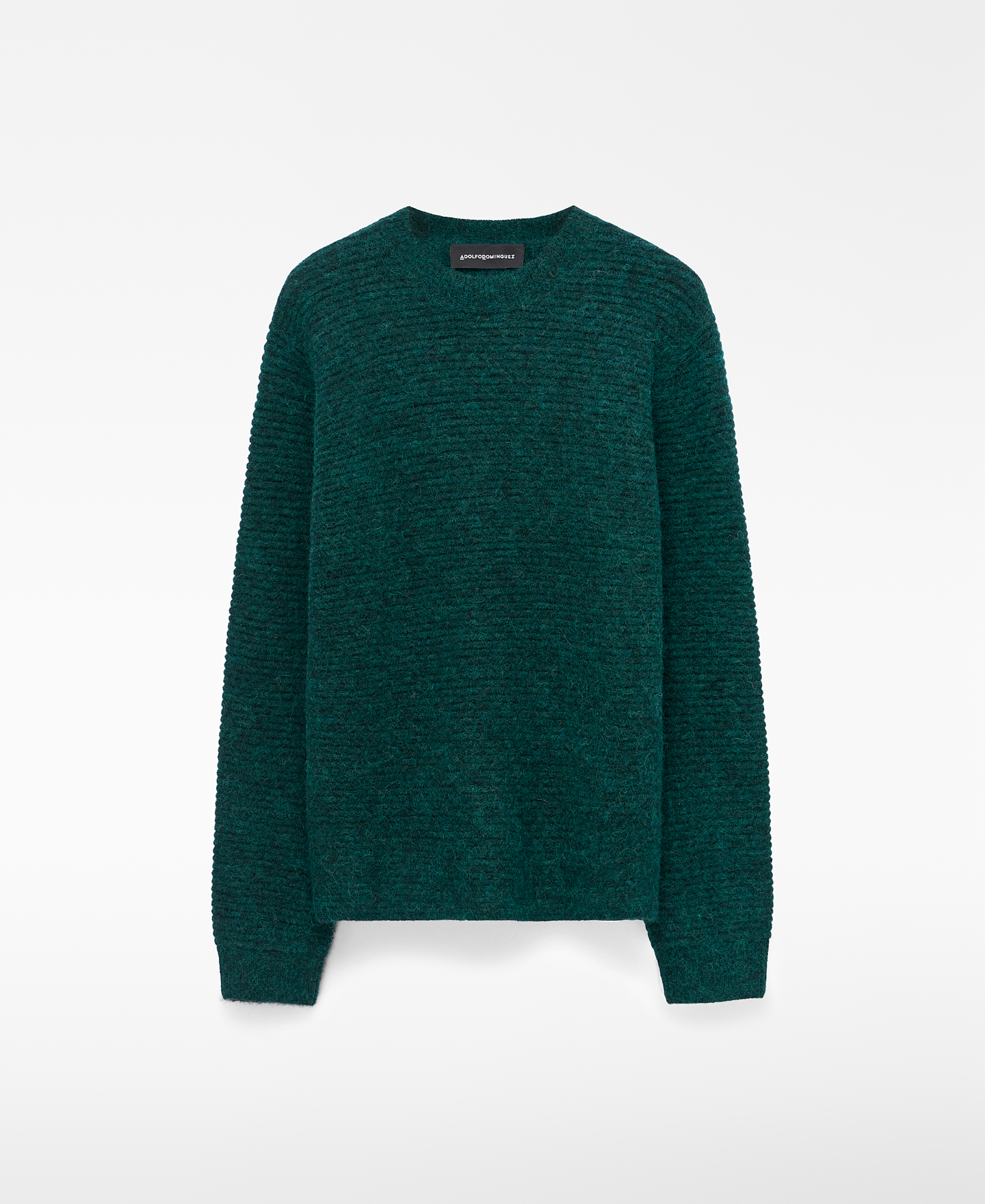 Alpaca blend structured knit sweater image number 4