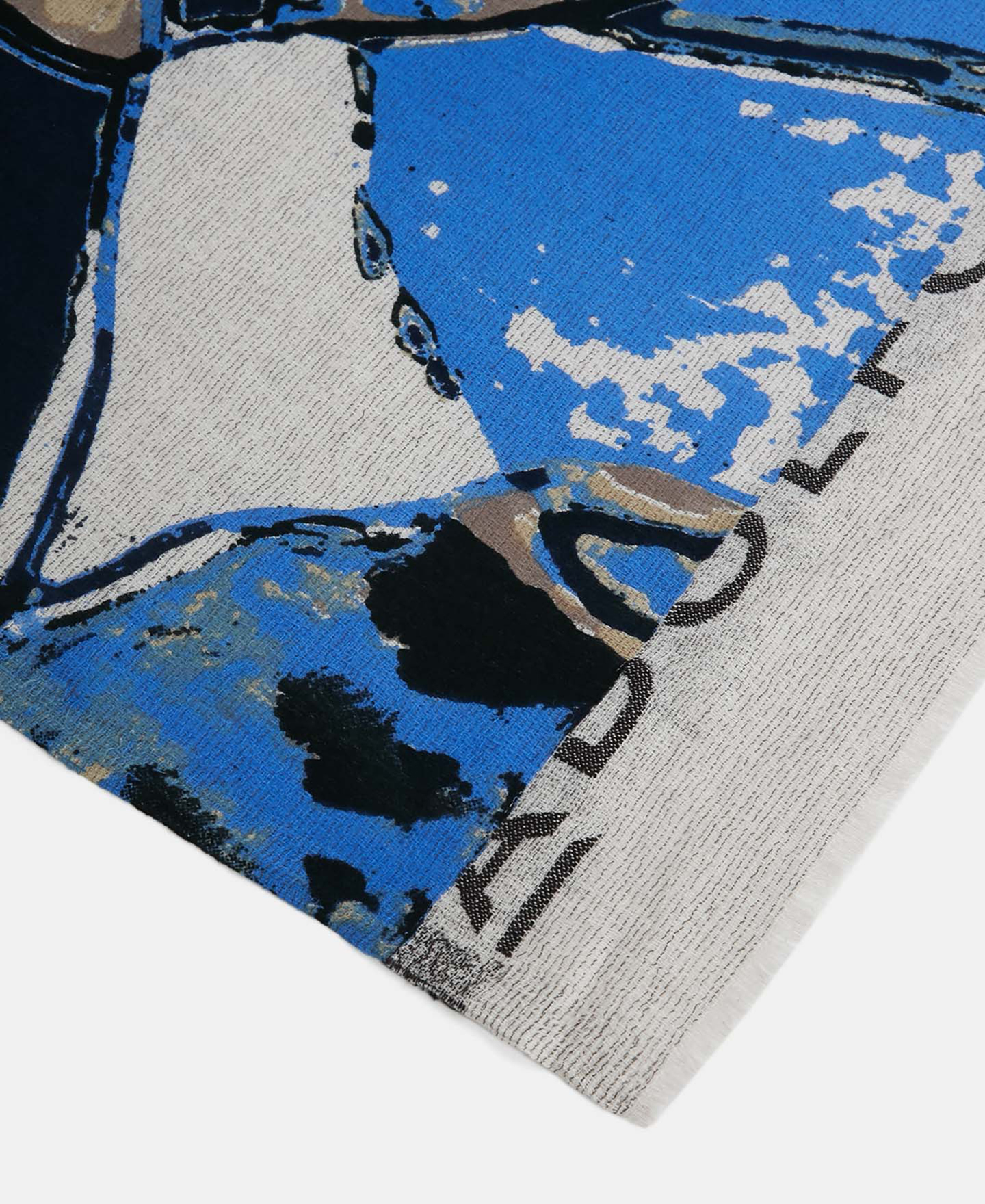Asymmetrical printed shawl in modal image number 1