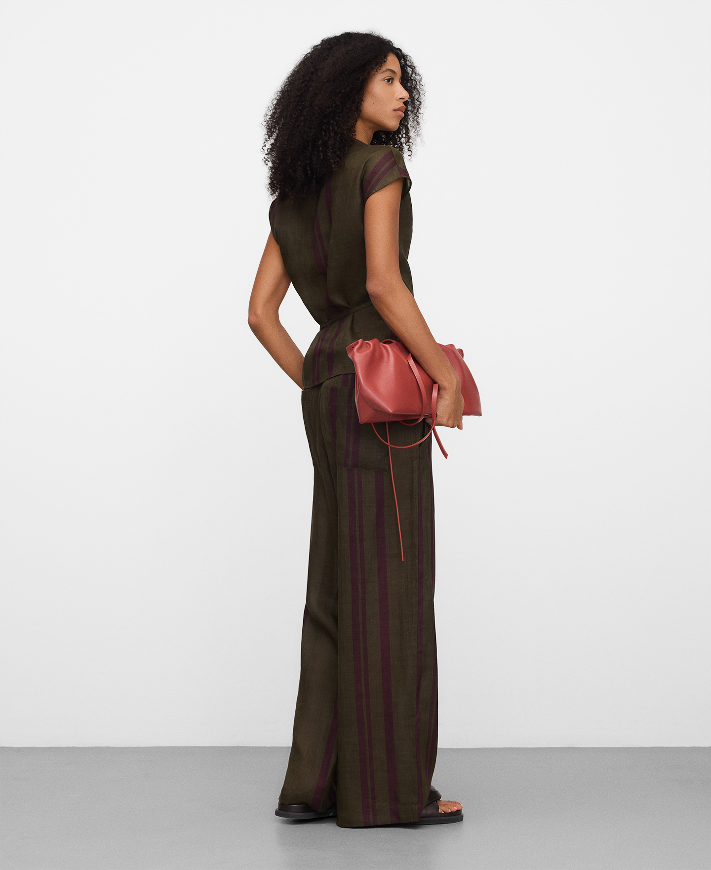 Ramie striped wrap top image number 2