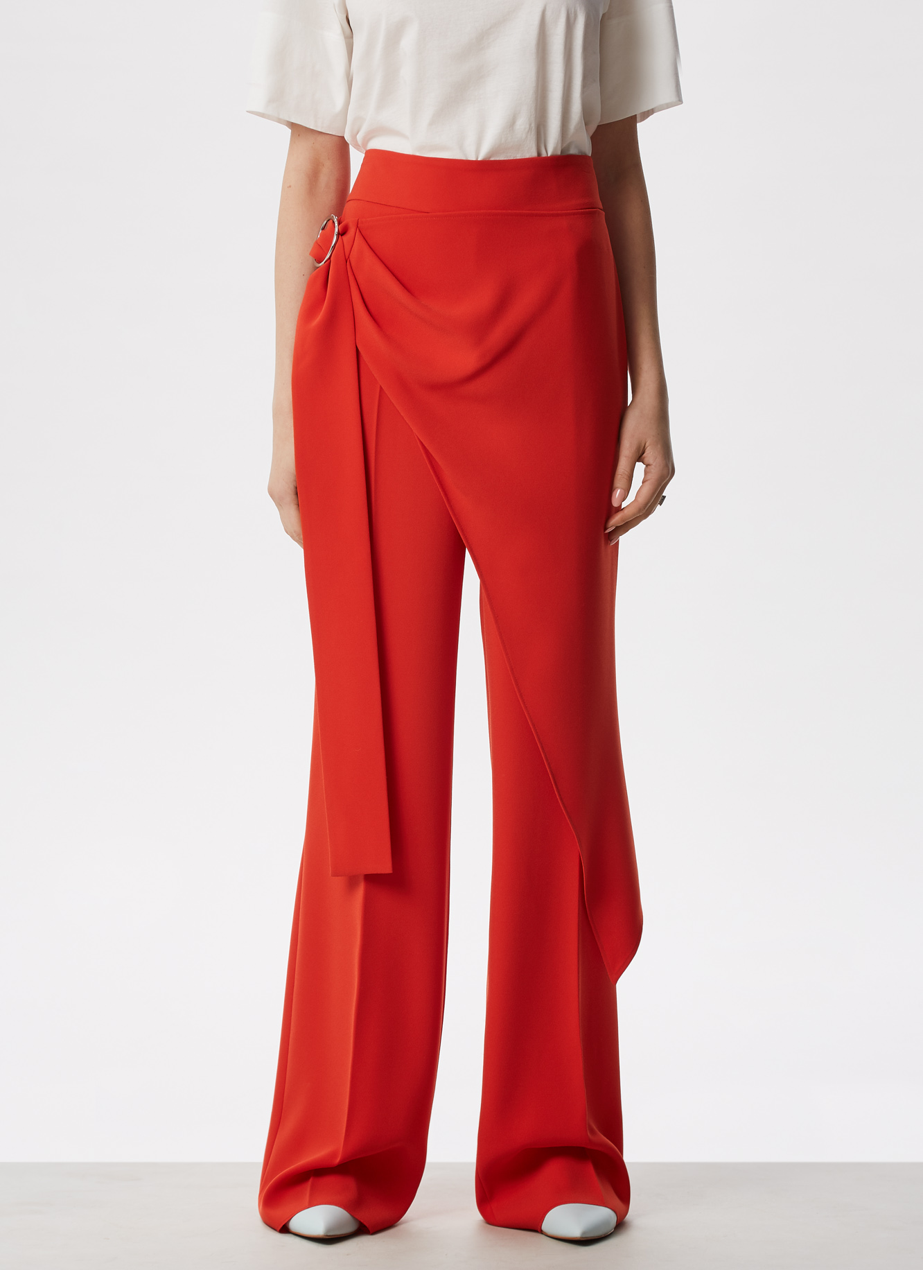 Straight leg trousers with overlayer image number 0