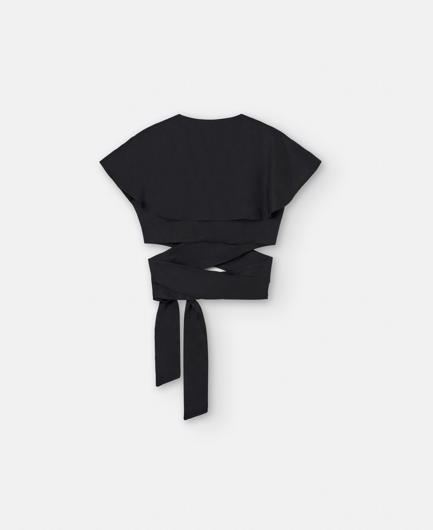 Cropped shawl top with shawl collar image number 5