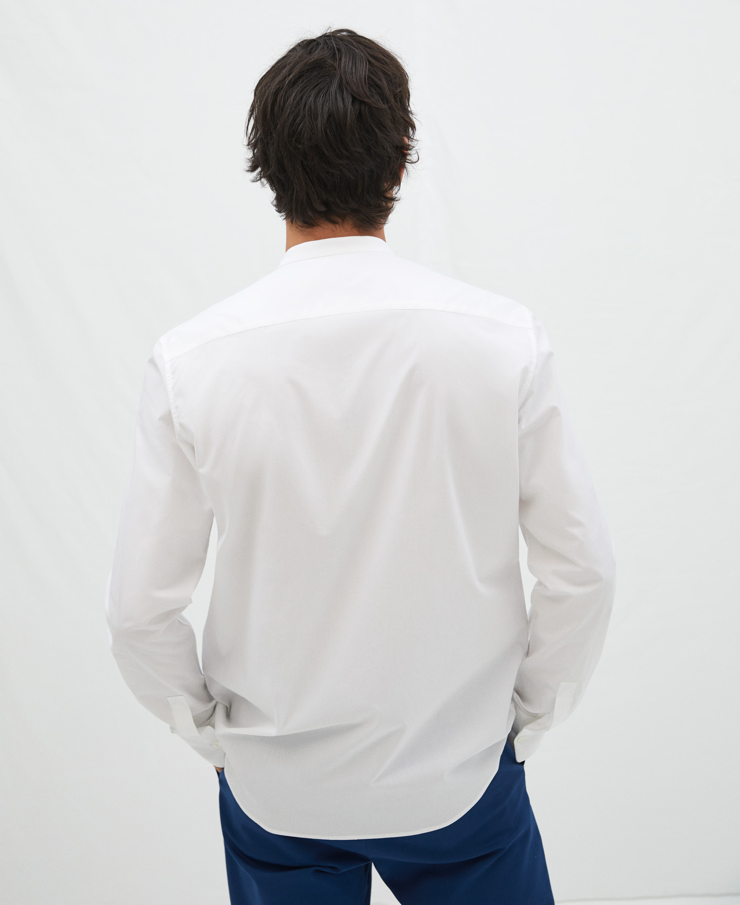 Mao collar shirt in cotton image number 2