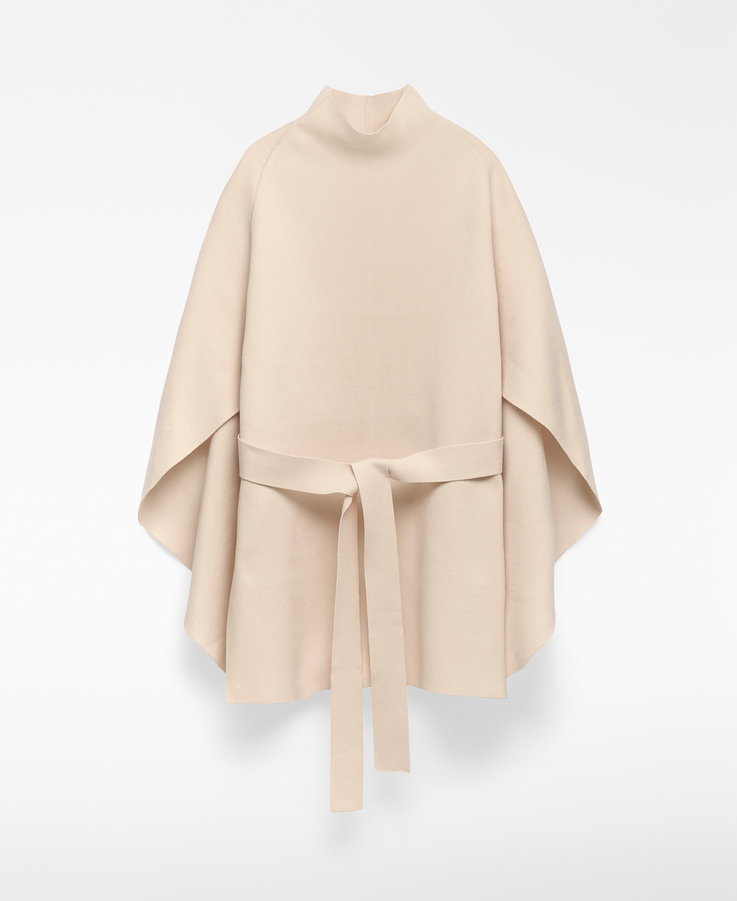 Knit cape with belt woman image number 4