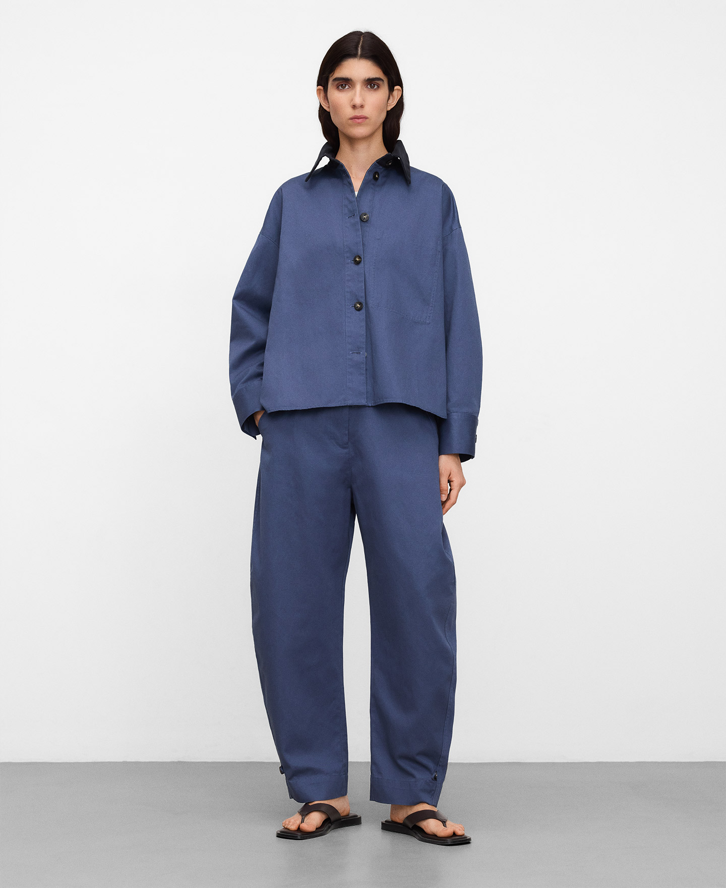 Adjustable hem barrel fit trousers image number 1