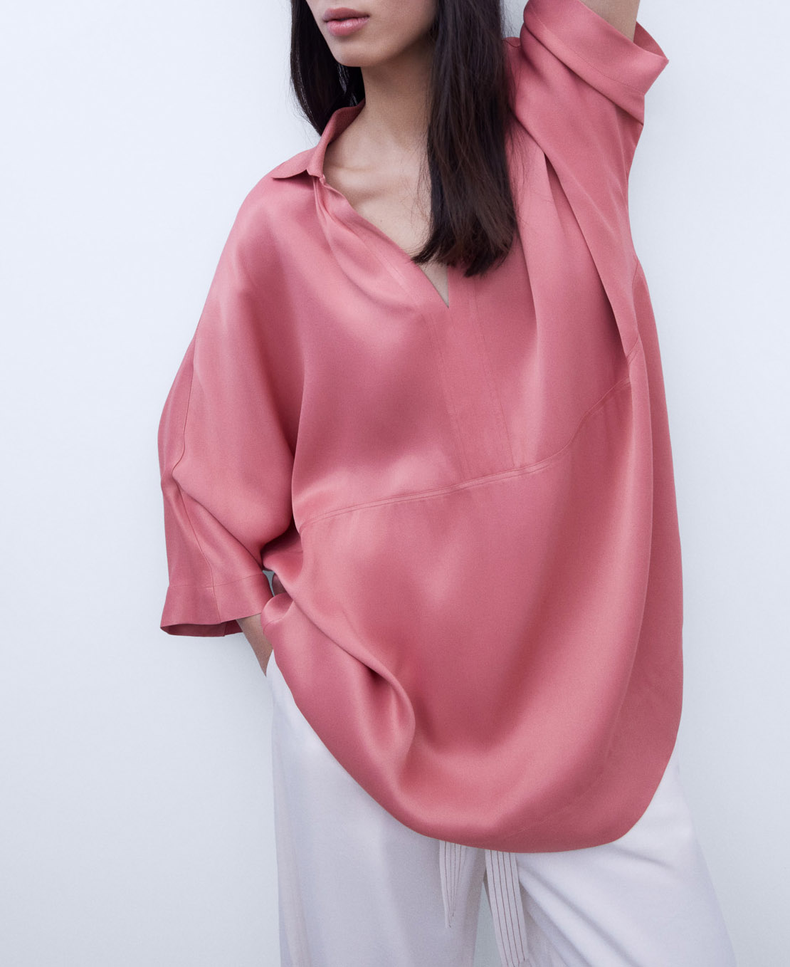 Japanese sleeve fluid shirt image number 0