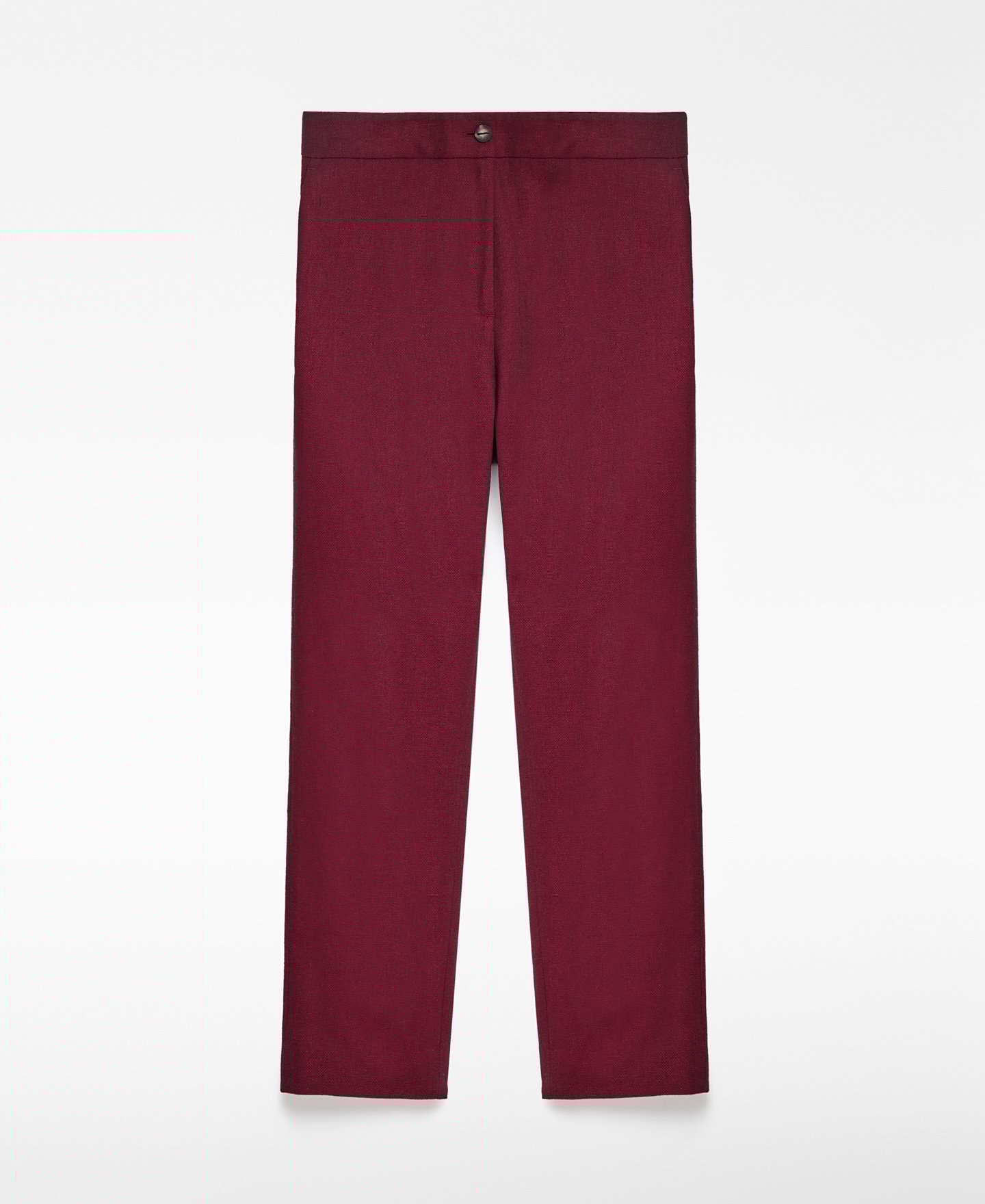 Pantalón recto con lino europeo mujer image number 6