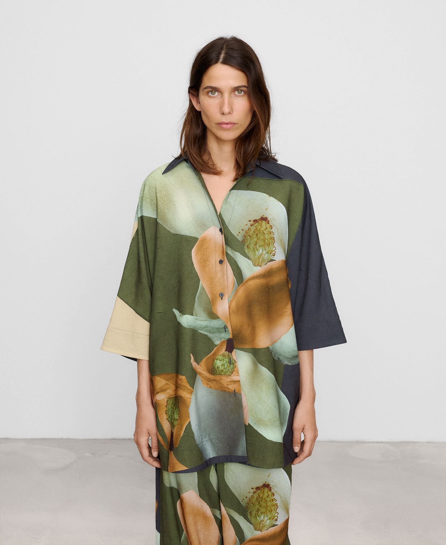 Chemise oversize fluide imprim&eacute;e image number 0