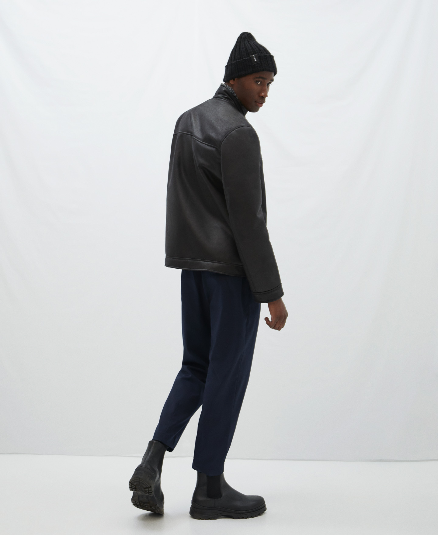 Leather textured coat image number 2