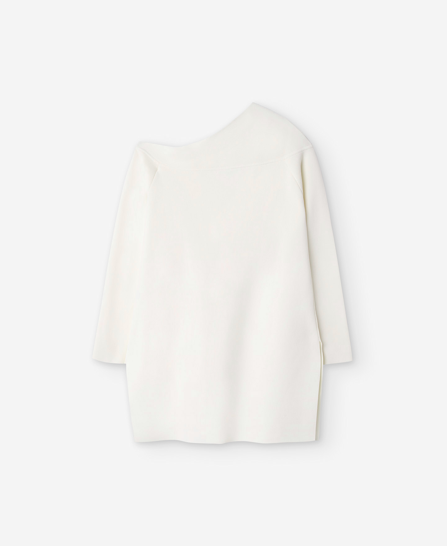 Asymmetric neckline long sweater woman image number 5