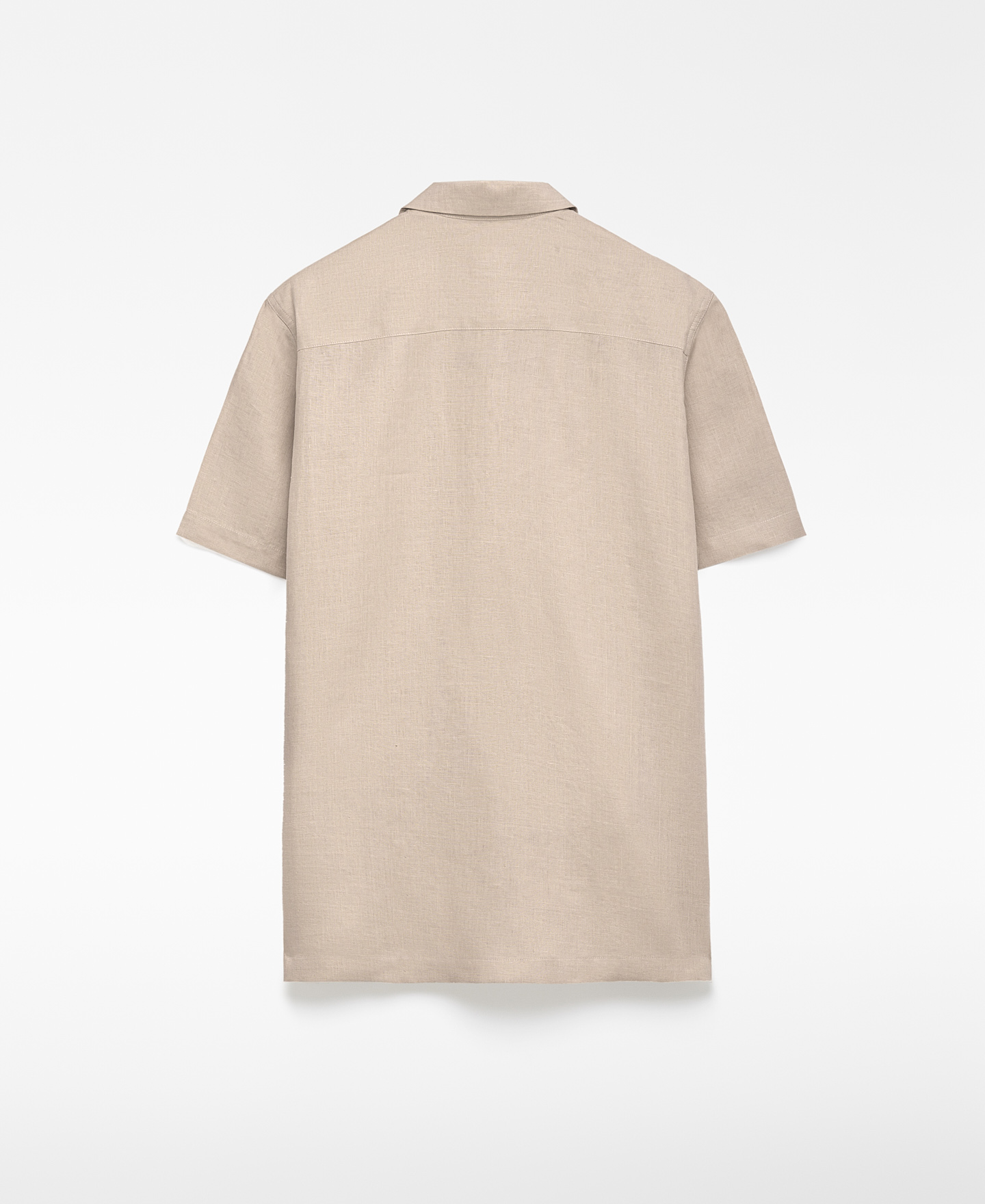 European linen bowling collar shirt man image number 5