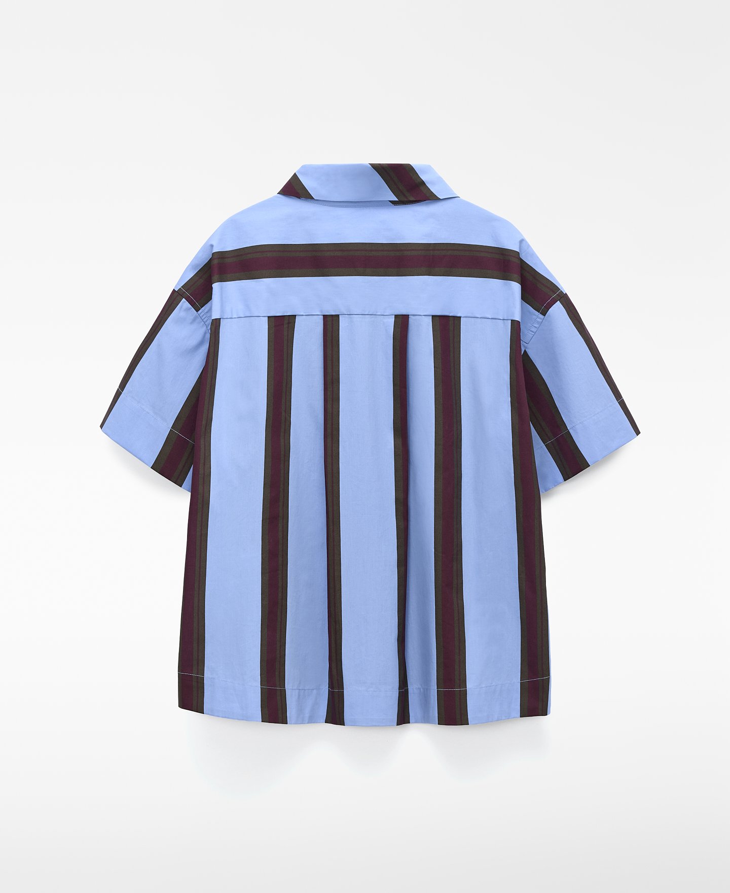 Camisa corta asim&eacute;trica rayas algod&oacute;n image number 5