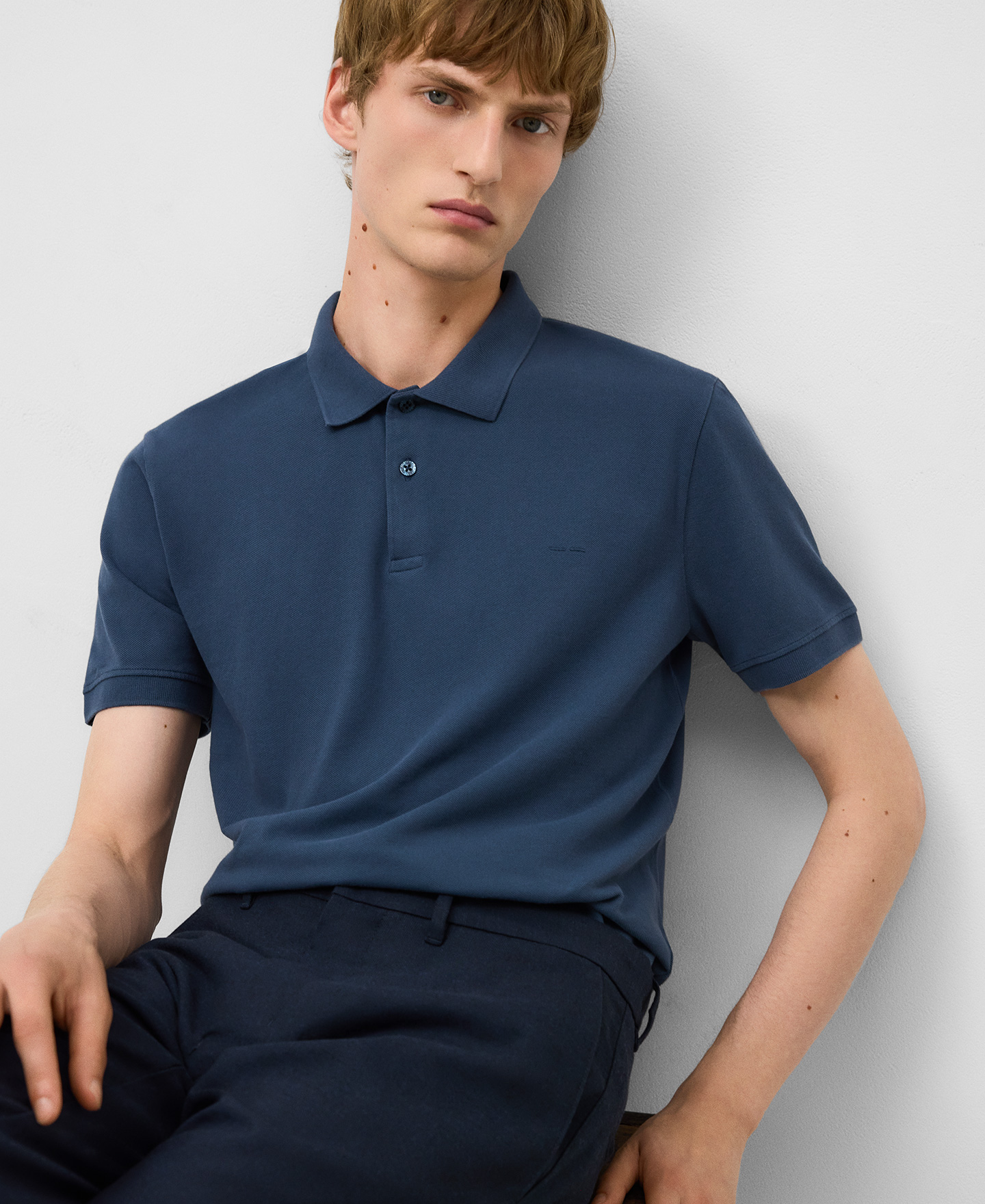 Organic cotton piqué polo shirt man image number 0