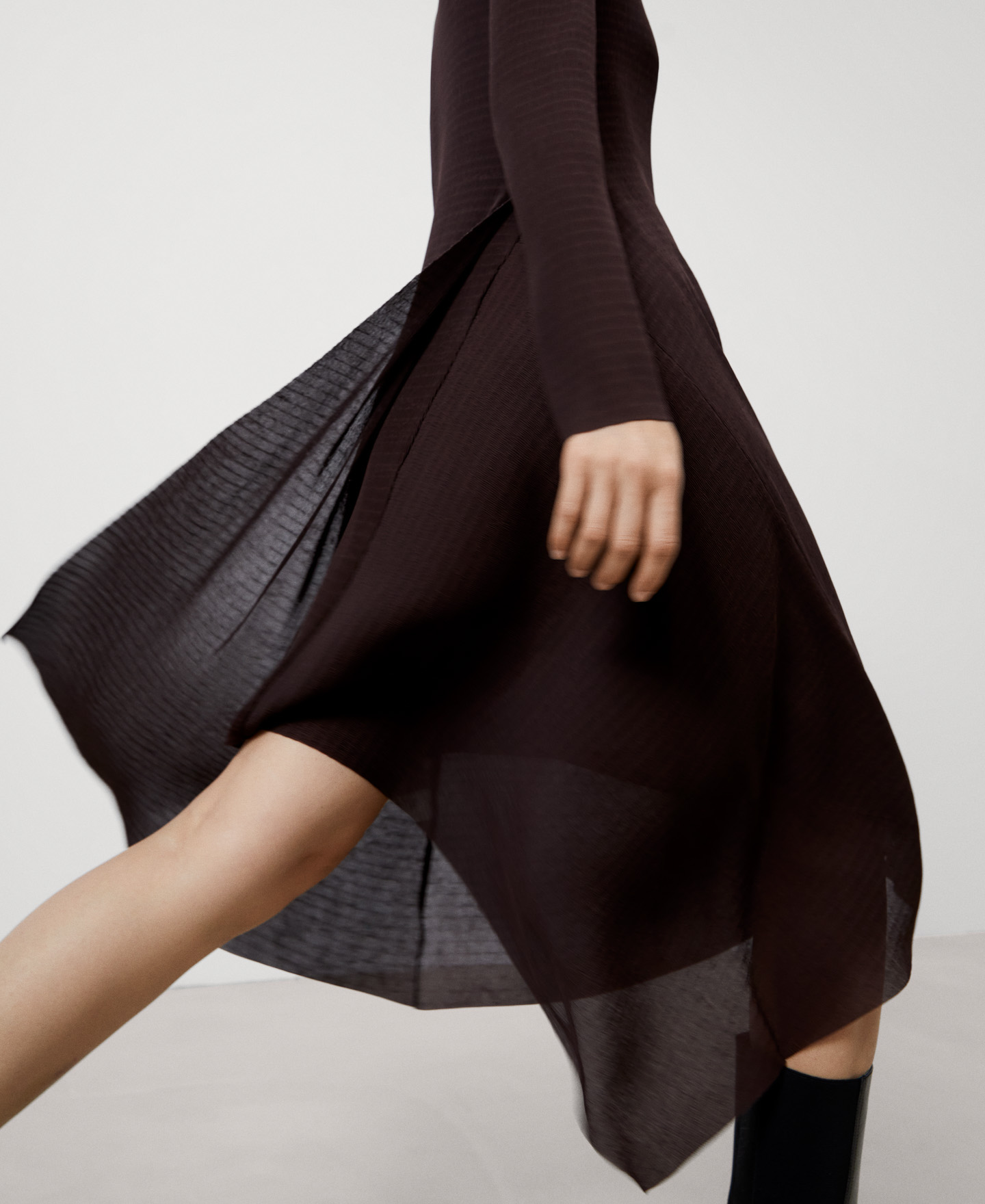 Recycled polyester crinkle dress image number 3
